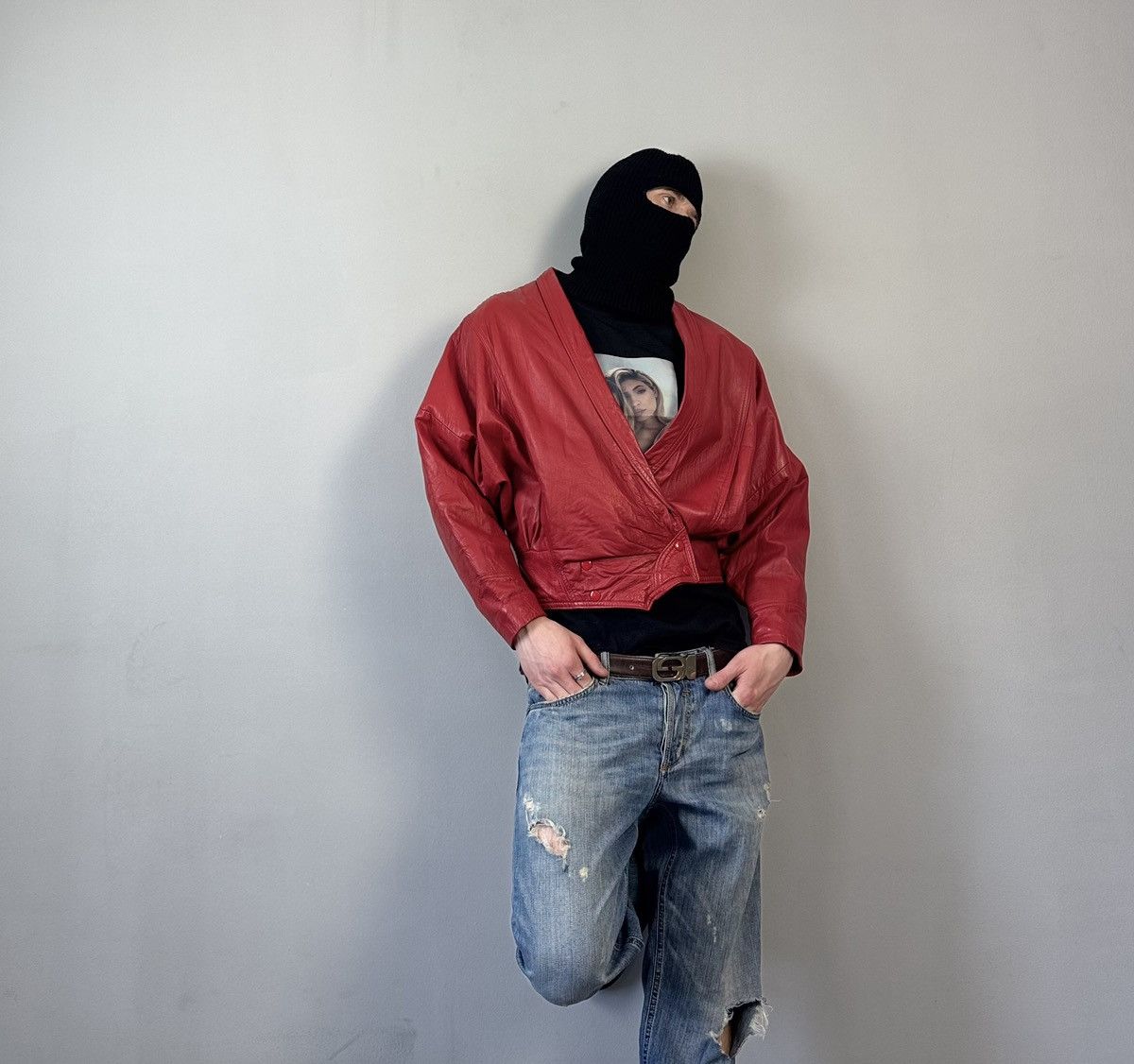 Vintage RED LEATHER JACKET RARE STREETWEAR Size US S / EU 44-46 / 1 - 3 Thumbnail