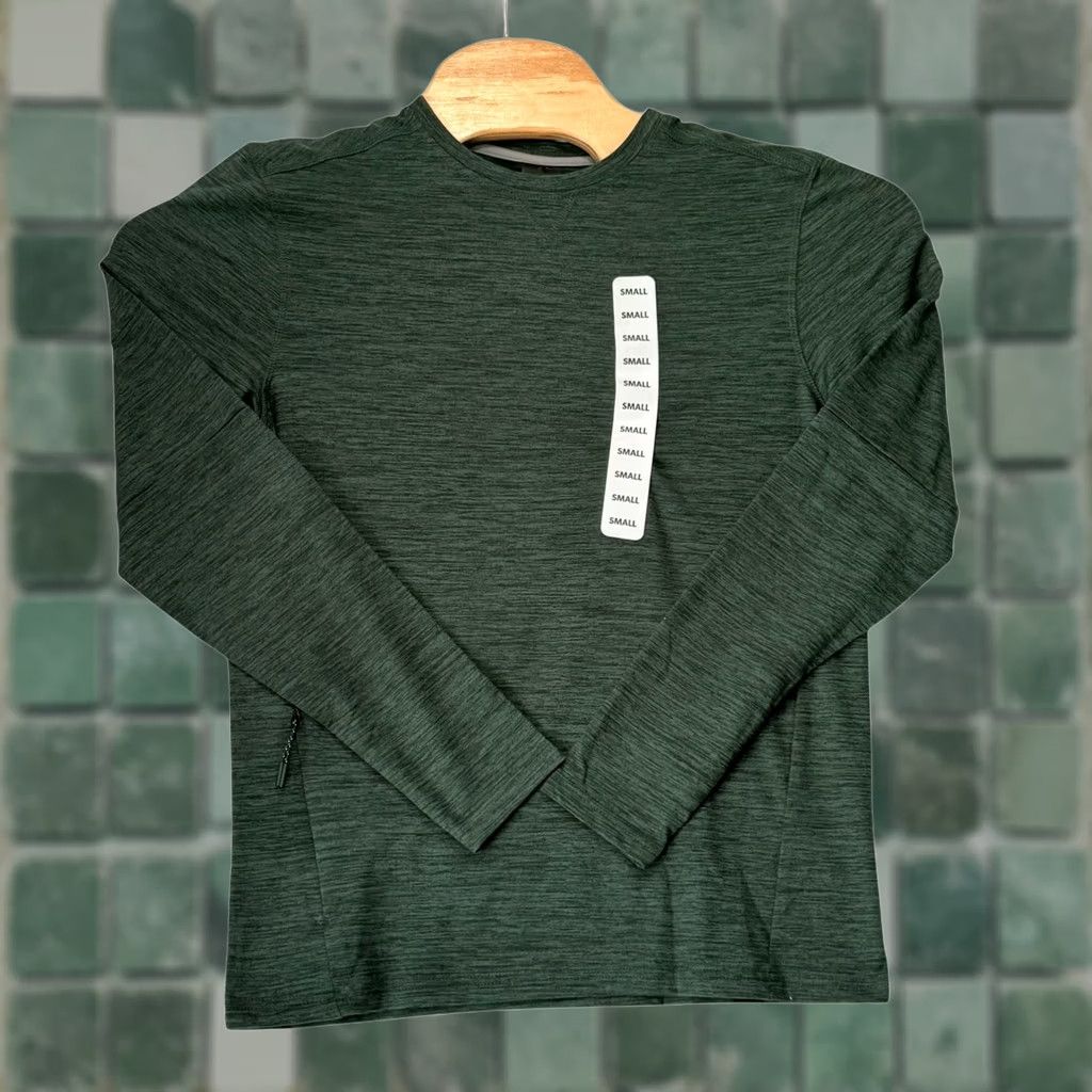 Vintage Mens Small Tech Crew Long Sleeve Ivy Green Zip Pocket Performance Goprcore NWT Size US S / EU 44-46 / 1 - 1 Thumbnail