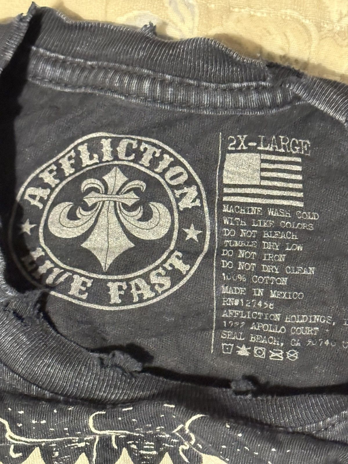 Affliction × Haunted Mound Affliction X Haunted Mound Distressed Angel Tee Size US XXL / EU 58 / 5 - 3 Thumbnail