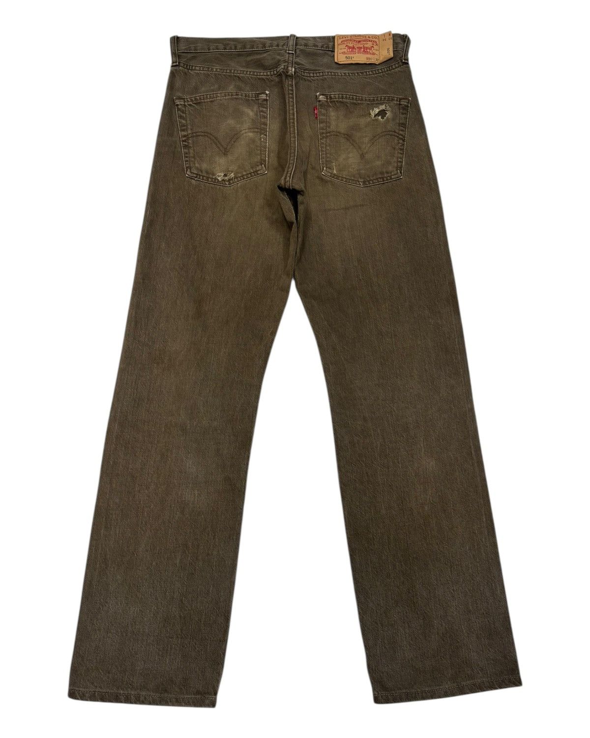 Kapital THRASHED Rusty Brown Levis 501 Distress Denim Rick Owens Size US 30 / EU 46 - 8 Thumbnail