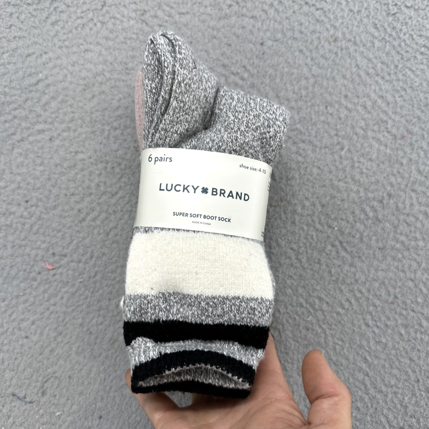 Lucky Brand Lucky Brand Ladies' Boot Crew Socks 6-Pair Pack Size 4-10 Multicolor Polyester Blend Crew Socks Women Fall Winter Super Soft Opaque Mid Calf 6 Pairs Size US 4 / IT 34 - 3 Thumbnail
