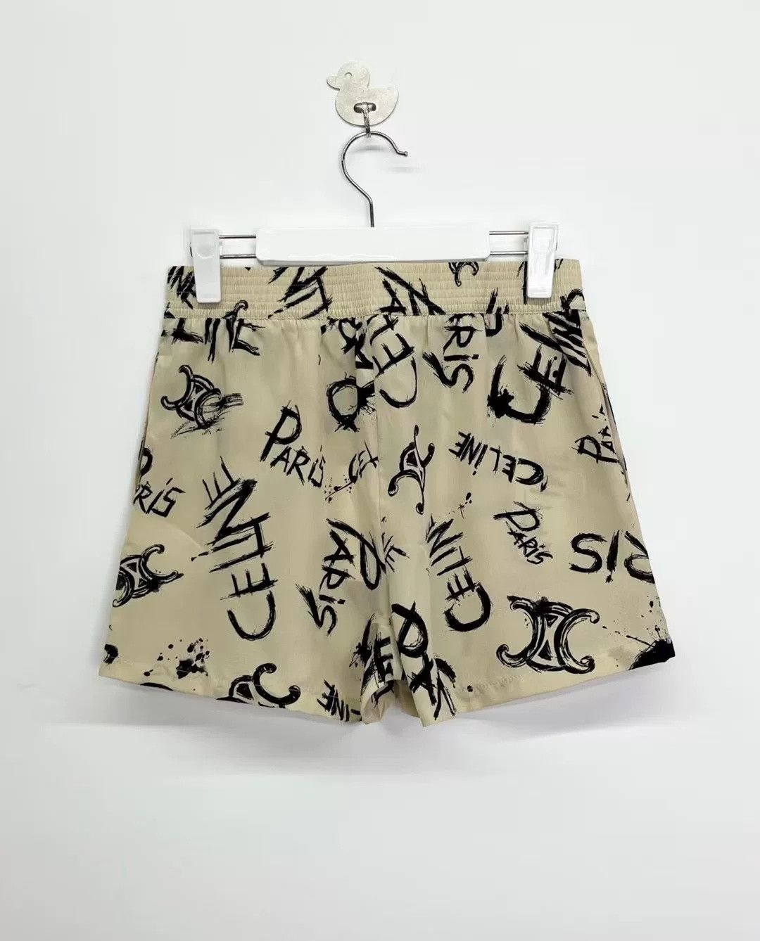 Celine Celine Graffiti Triomphe Logo Silk Shorts Size US S / EU 44-46 / 1 - 2 Thumbnail