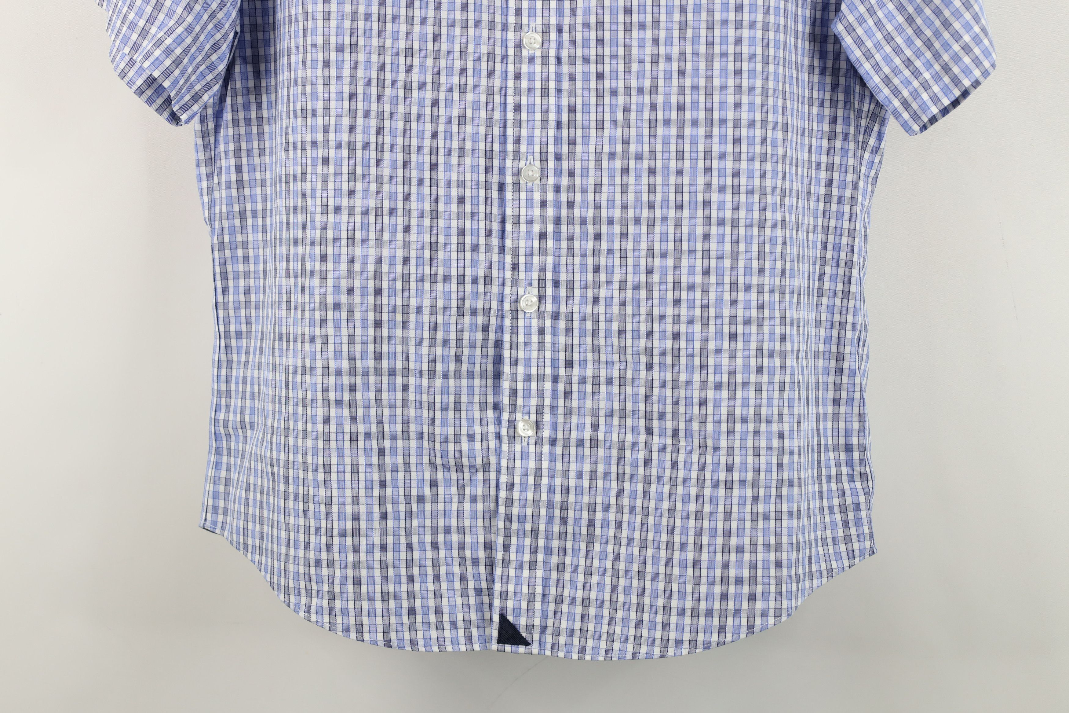 UNTUCKit Untuckit Free Short Sleeve Collared Button Shirt Blue Plaid Size US S / EU 44-46 / 1 - 3 Thumbnail