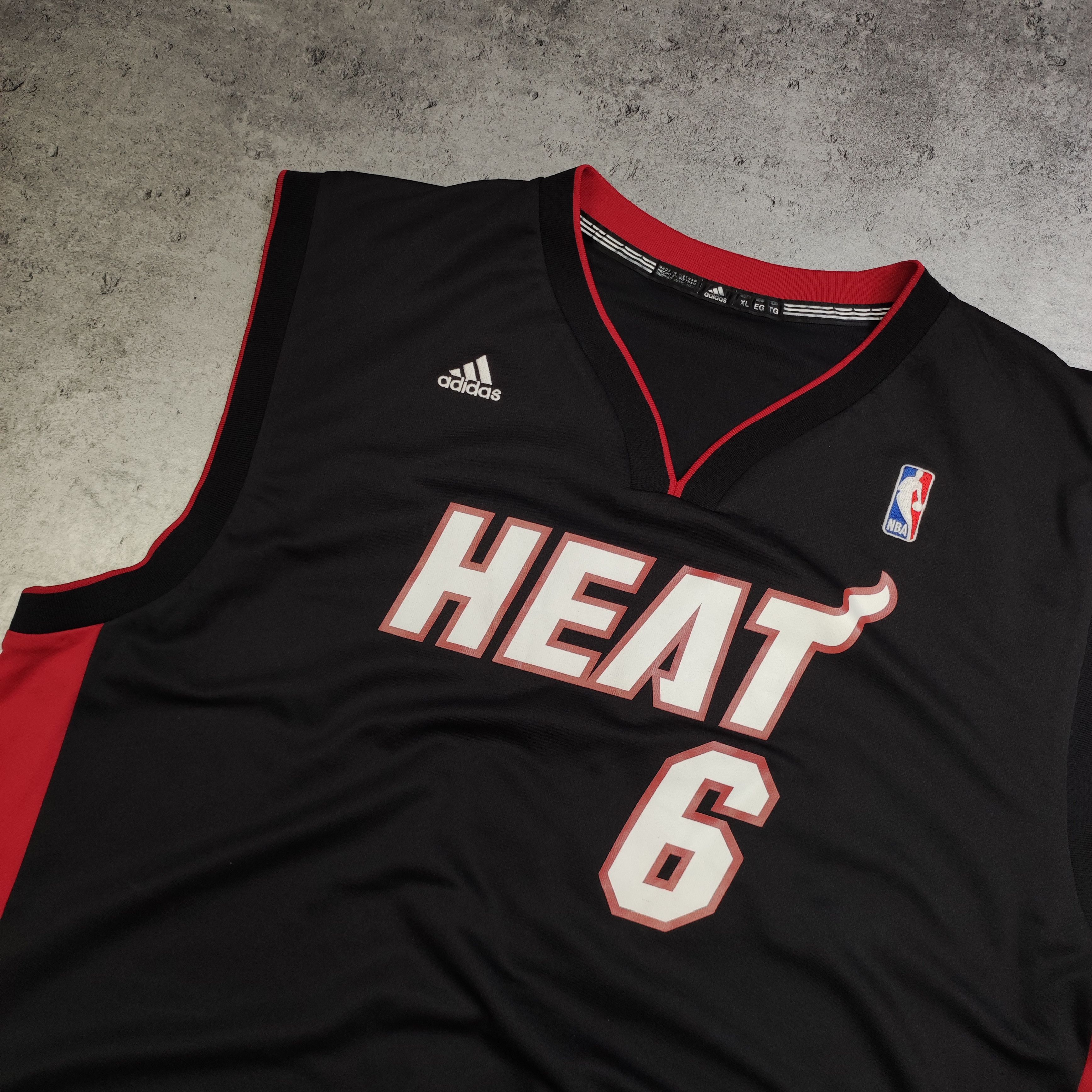 Adidas × NBA RARE 2010 Adidas x Miami Heat #6 James NBA Jersey Size US XL / EU 56 / 4 - 4 Thumbnail