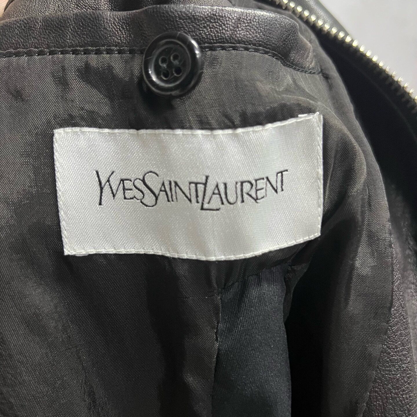 Saint Laurent Paris Saint Laurent Paris Solid-color leather jacket with a stan Size US M / EU 48-50 / 2 - 2 Thumbnail