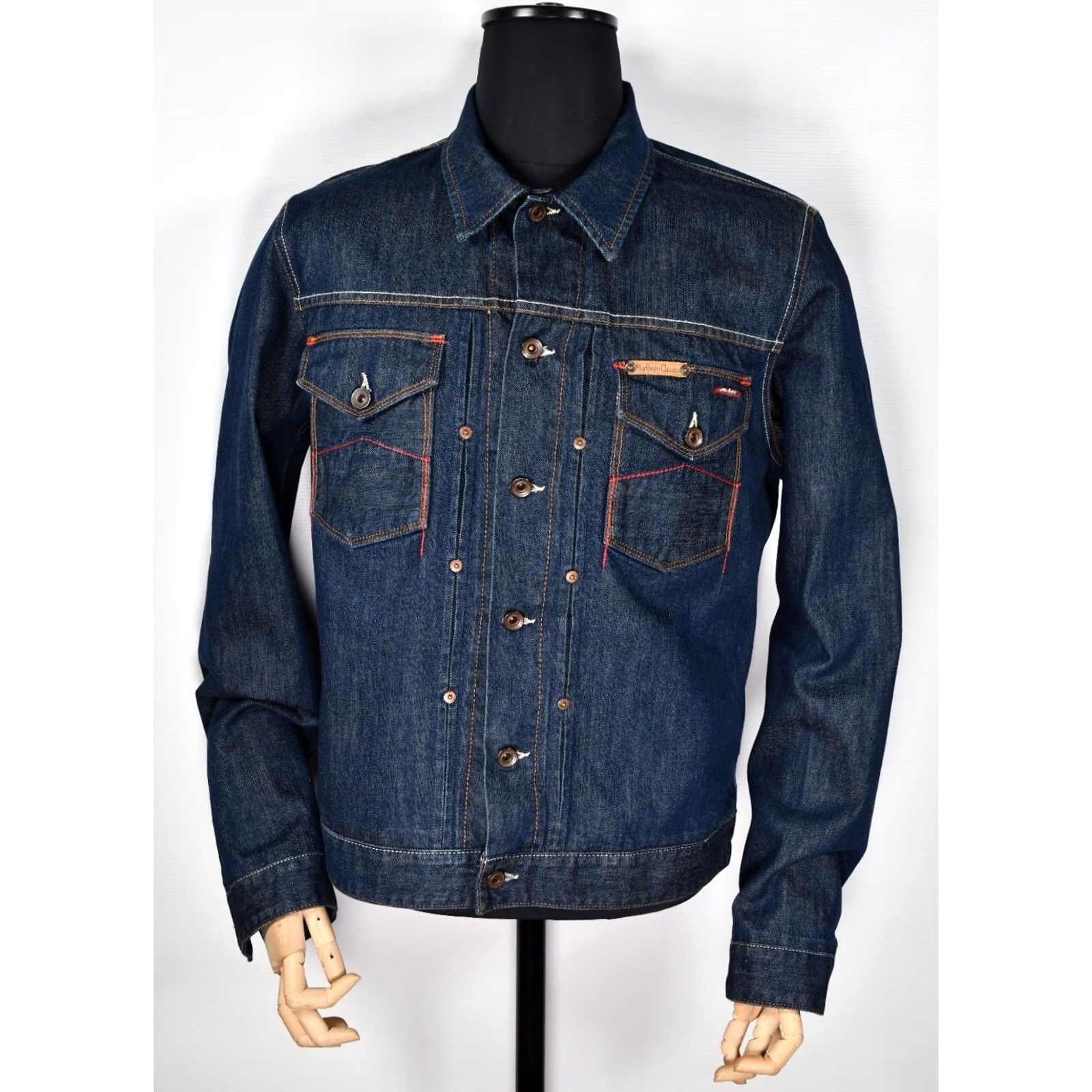 Marlboro Marlboro Denim Jacket Men's L Blue Solid Cotton Denim Jacket Regular Mens 90s Classic Size US L / EU 52-54 / 3 - 2 Thumbnail