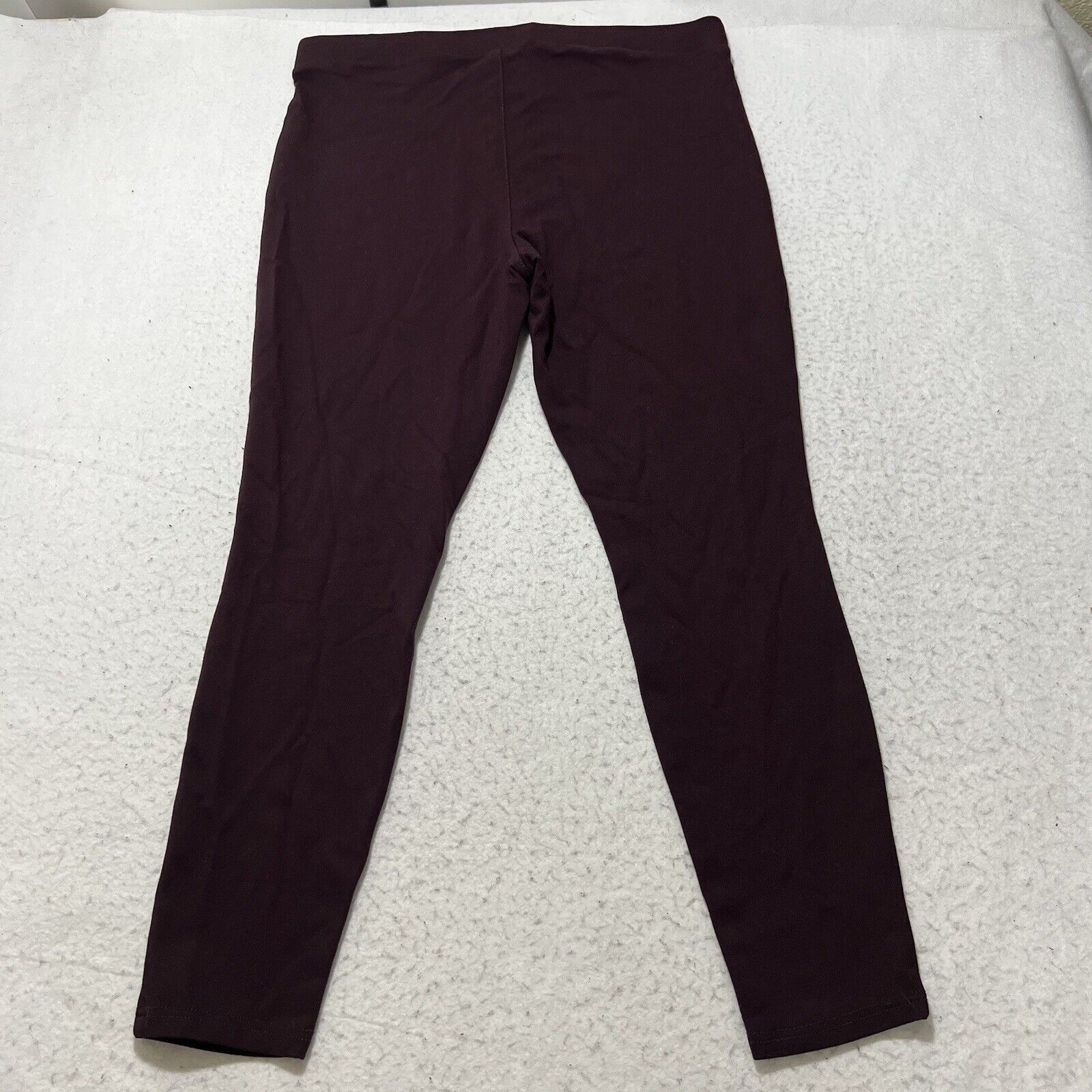 Ambrosi Studio a.n.a Large Pull On Flat Front Legging Capri Pants Burgundy Size 34" / US 12 / IT 48 - 6 Thumbnail
