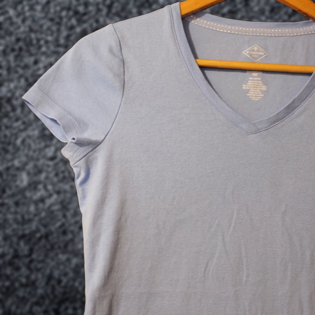 Vintage St. John's Bay Essential Tee Blue V-Neck 100% Cotton Women's S Shirt Size S / US 4 / IT 40 - 1 Thumbnail