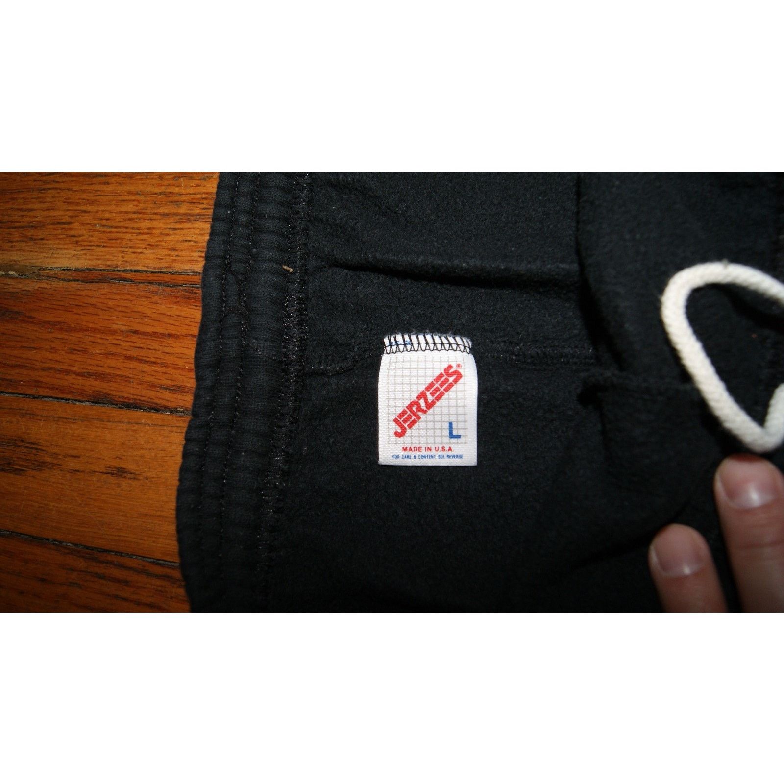 Jerzees VTG Jerzees Sweatpants Mens L Black Drawstring Jogger USA 90 Size US 32 / EU 48 - 2 Thumbnail
