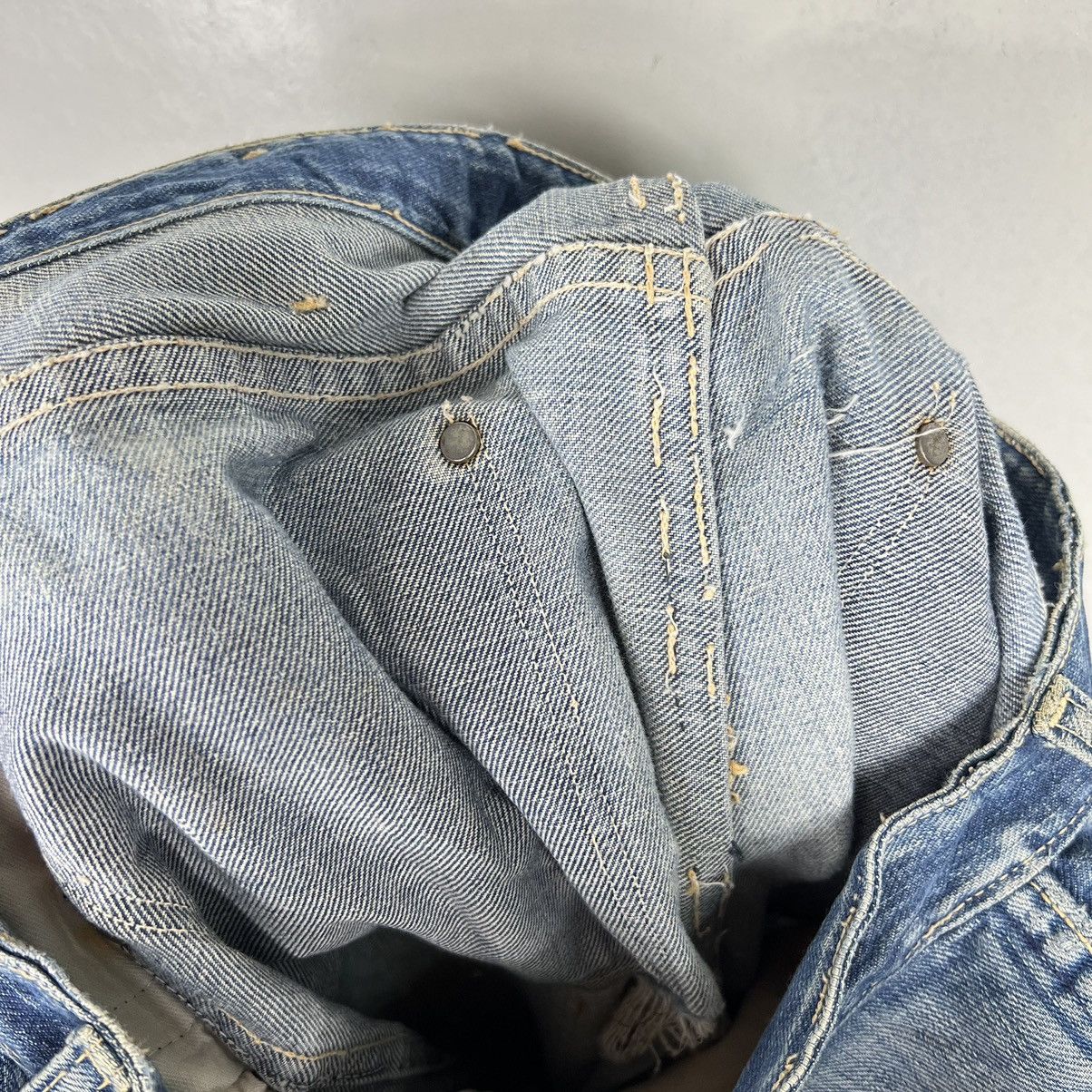 Vintage 🔥 1960s VINTAGE WRANGLER BLUE BELL DYED DISTRESSED DENIM Size US 31 - 15 Thumbnail