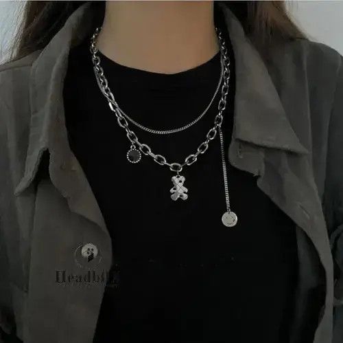 Japanese Brand × Vintage Hiphop Layered Stainless Steel Choker Necklace Size ONE SIZE - 1 Thumbnail