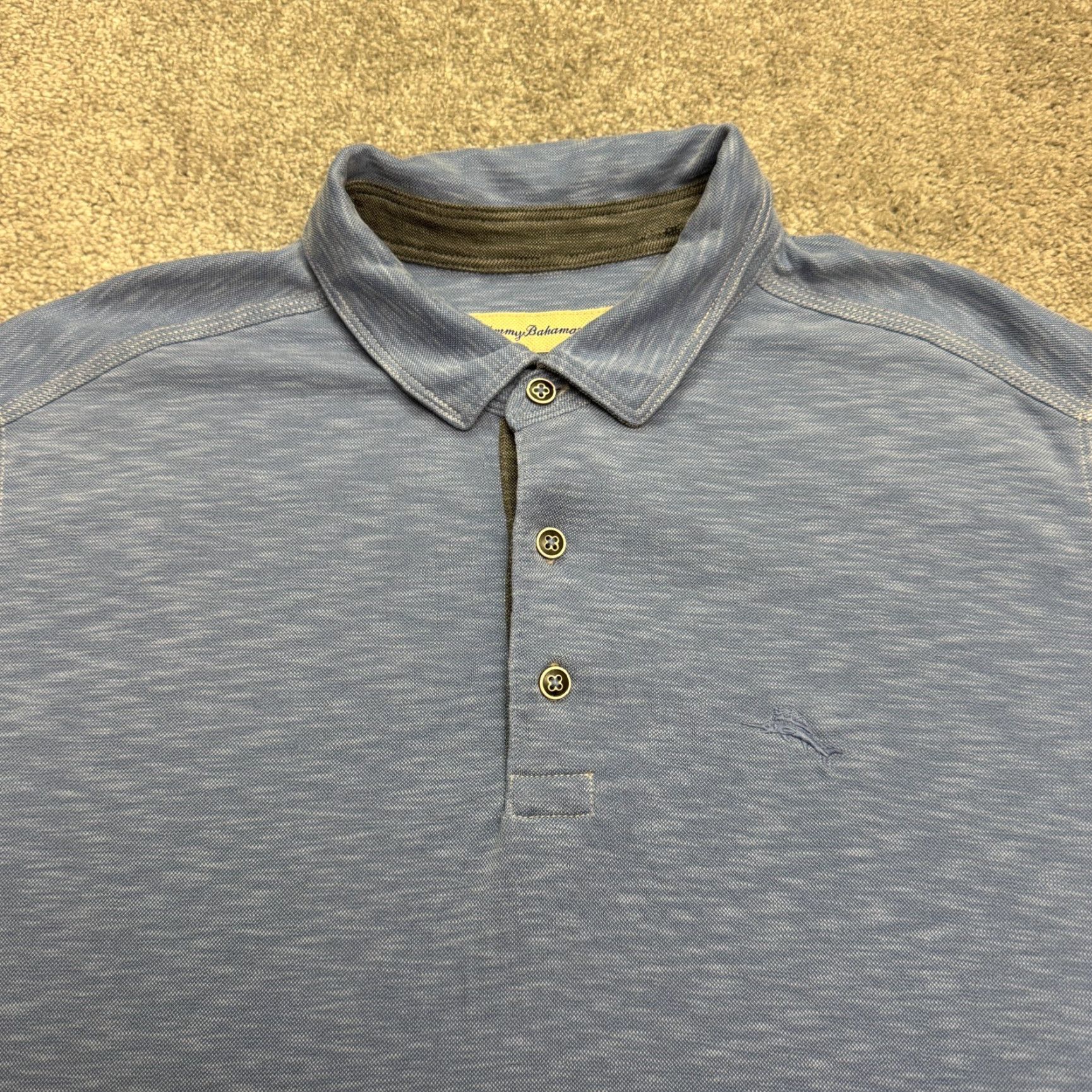 Tommy Bahama Tommy Bahama Polo Shirt Mens Large Blue Short Sleeve Golf Classic Modal Blend Shirt Size US L / EU 52-54 / 3 - 3 Thumbnail