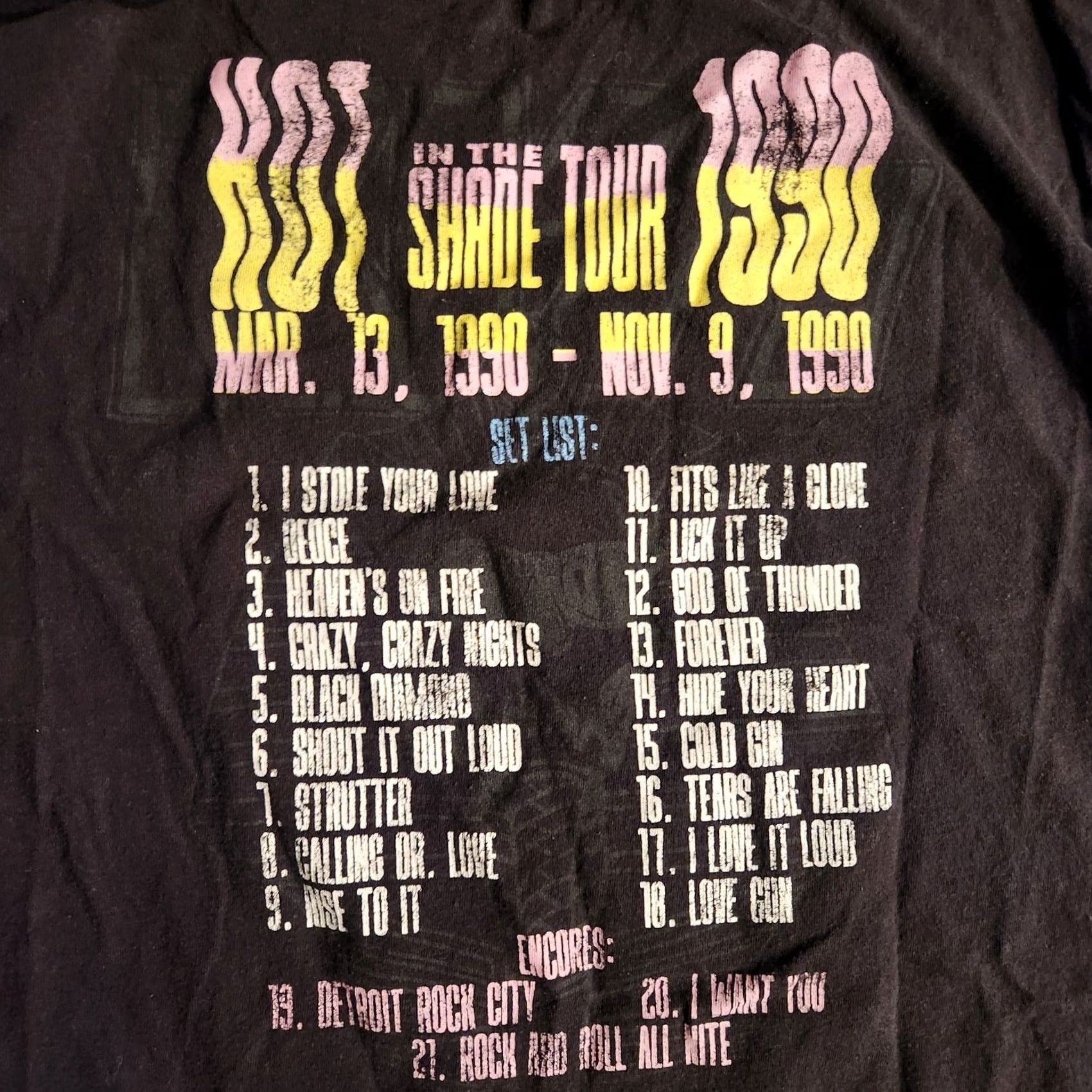Vintage Kiss Hot In The Shade Tour 1990 Band Graphic T Shirt Black Adult Small/Medium Mens Size US S / EU 44-46 / 1 - 2 Thumbnail