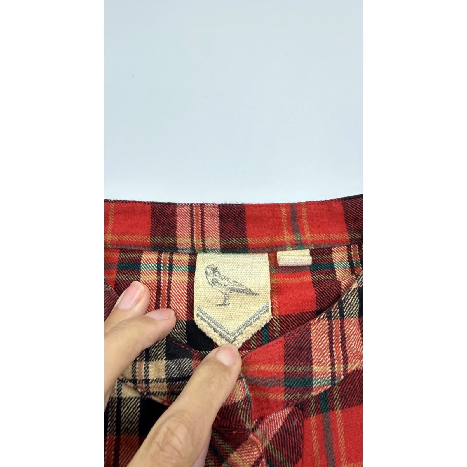 Z Supply VINTAGE Z SUPPLY Flannel Shirt Women’s Medium Red Plaid Band Collar Workwear Casual Adult M Red Plaid Mens? Size M / US 6-8 / IT 42-44 - 4 Thumbnail