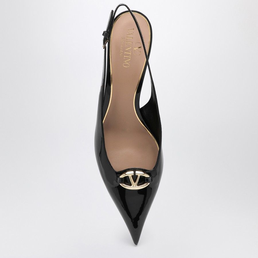 Valentino o1d2blof1024 V Logo Leather Slingback in Black Size US 5.5 / IT 35.5 - 3 Thumbnail