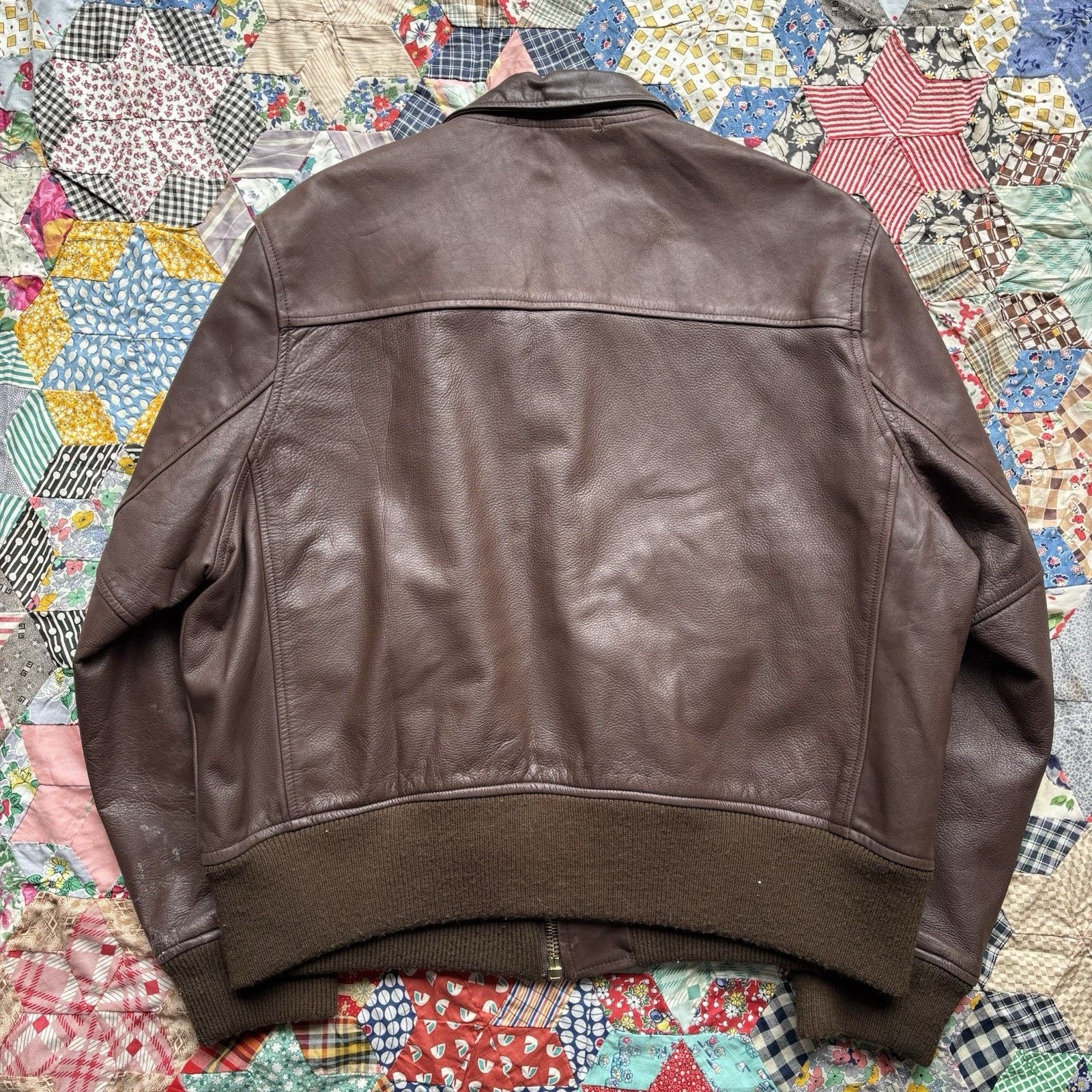 Sears Vintage 1980s Leather Flight Jacket Size US L / EU 52-54 / 3 - 2 Thumbnail