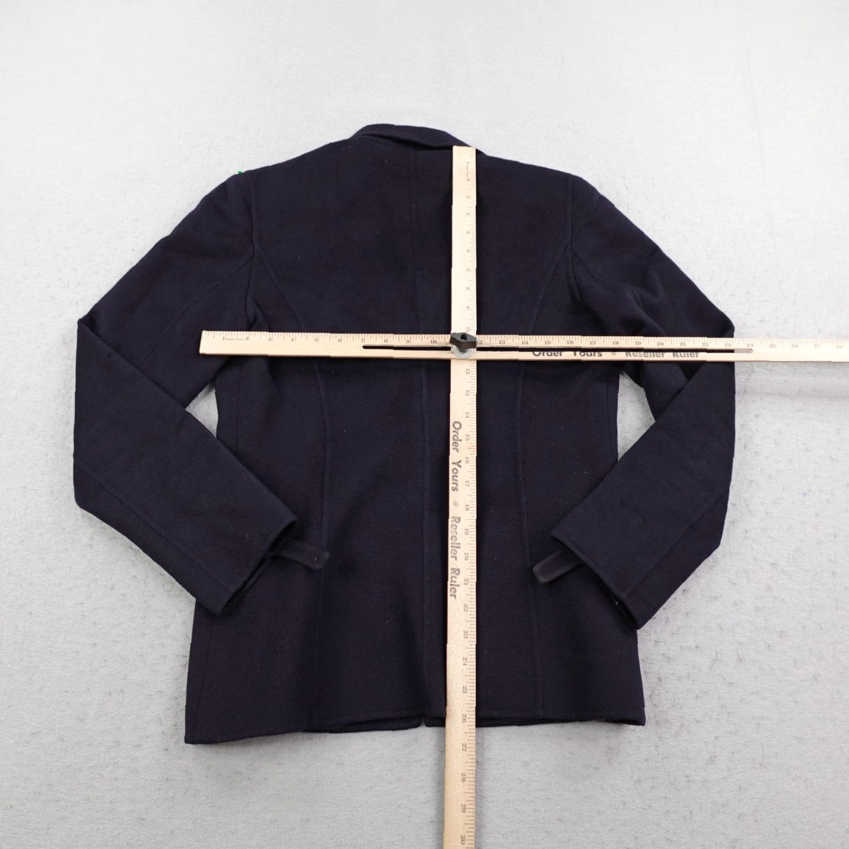 Escada ESCADA Blazer Womens Small Blue Wool Blend Lined Tie Front Mid-Length Size S / US 4 / IT 40 - 4 Thumbnail