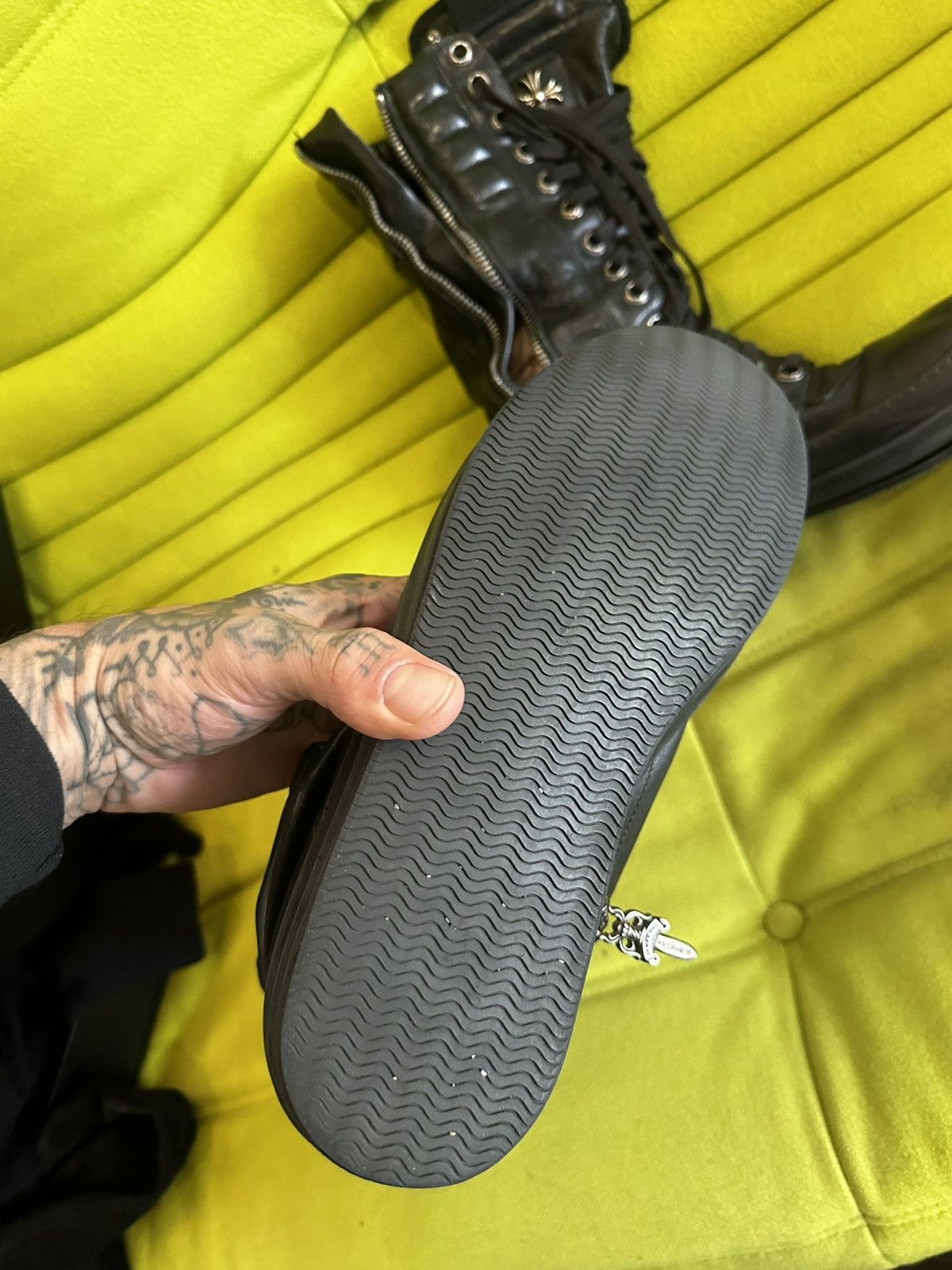Chrome Hearts × Rick Owens CHROME HEARTS x RICK OWENS CARGO BASKETS CROSS SNEAKERS Size US 11 / EU 44 - 3 Thumbnail