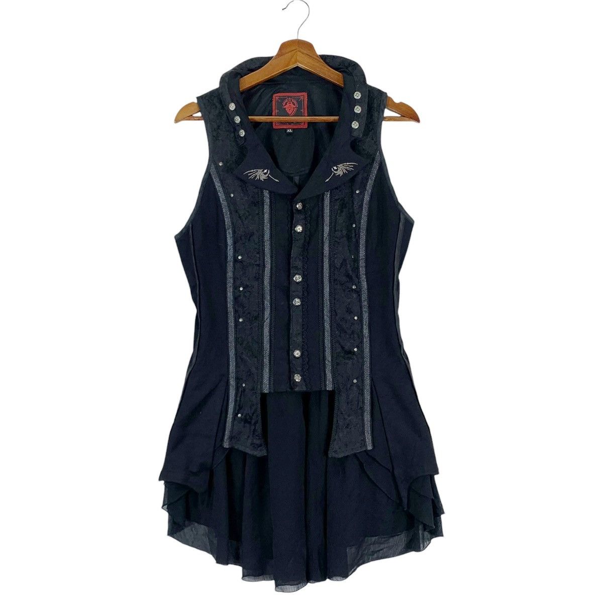 Designer VINTAGE ARCA ET OVIS BAT WING GOTHIC BLACK BLOUSE Size XL / US 12-14 / IT 48-50 - 1 Thumbnail