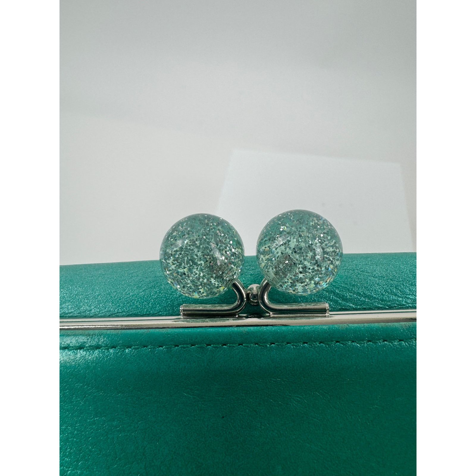 Other Charles Jorudan Blue Green Leather Kiss Lock Snap Wallet Size ONE SIZE - 9 Thumbnail