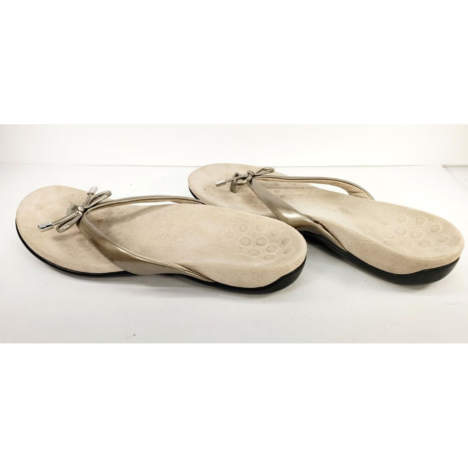 Vionic Vionic Bella II Women's Sandal Thong Slide-on Size 10 Beige Bow Upfront Flat Heel M US 10 EU 41 UK 8.5 Size US 9 / IT 39 - 7 Thumbnail