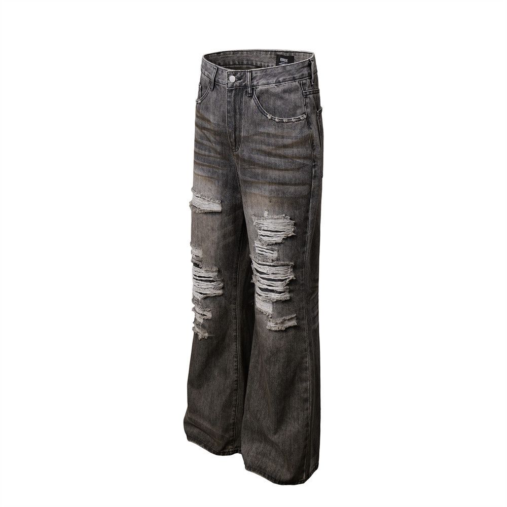 Japanese Brand Men's washed distressed heavy duty flared jeans Size US 32 / EU 48 - 2 Thumbnail