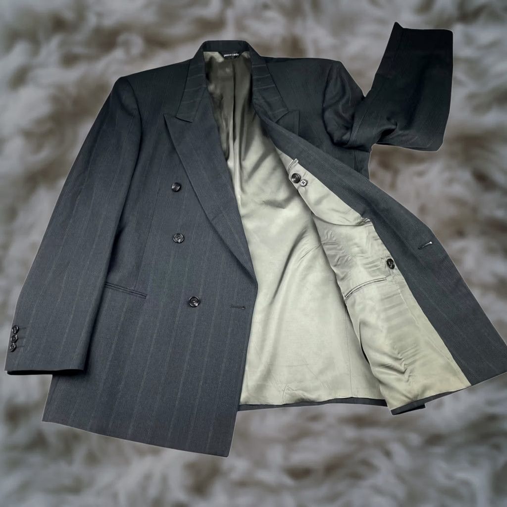 Pierre Cardin VINTAGE Pierre Cardin Men's Blazer Gray Stripe 100% Wool Double Breasted 40R Coat Jacket Size 40R - 1 Thumbnail