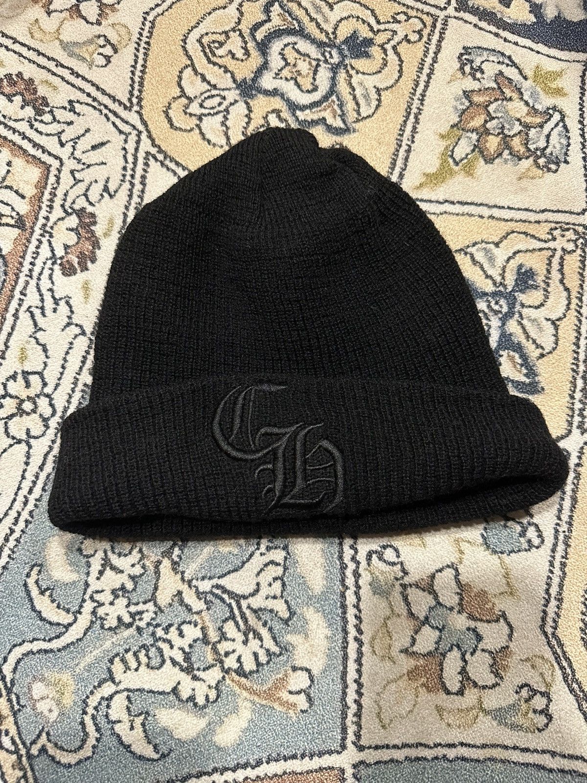 image of Chrome Hearts Beanie Ch in Black, Men's