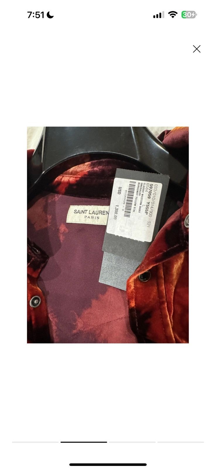 Saint Laurent Paris Saint Laurent Tie Dye Western Shirt Size US L / EU 52-54 / 3 - 2 Thumbnail
