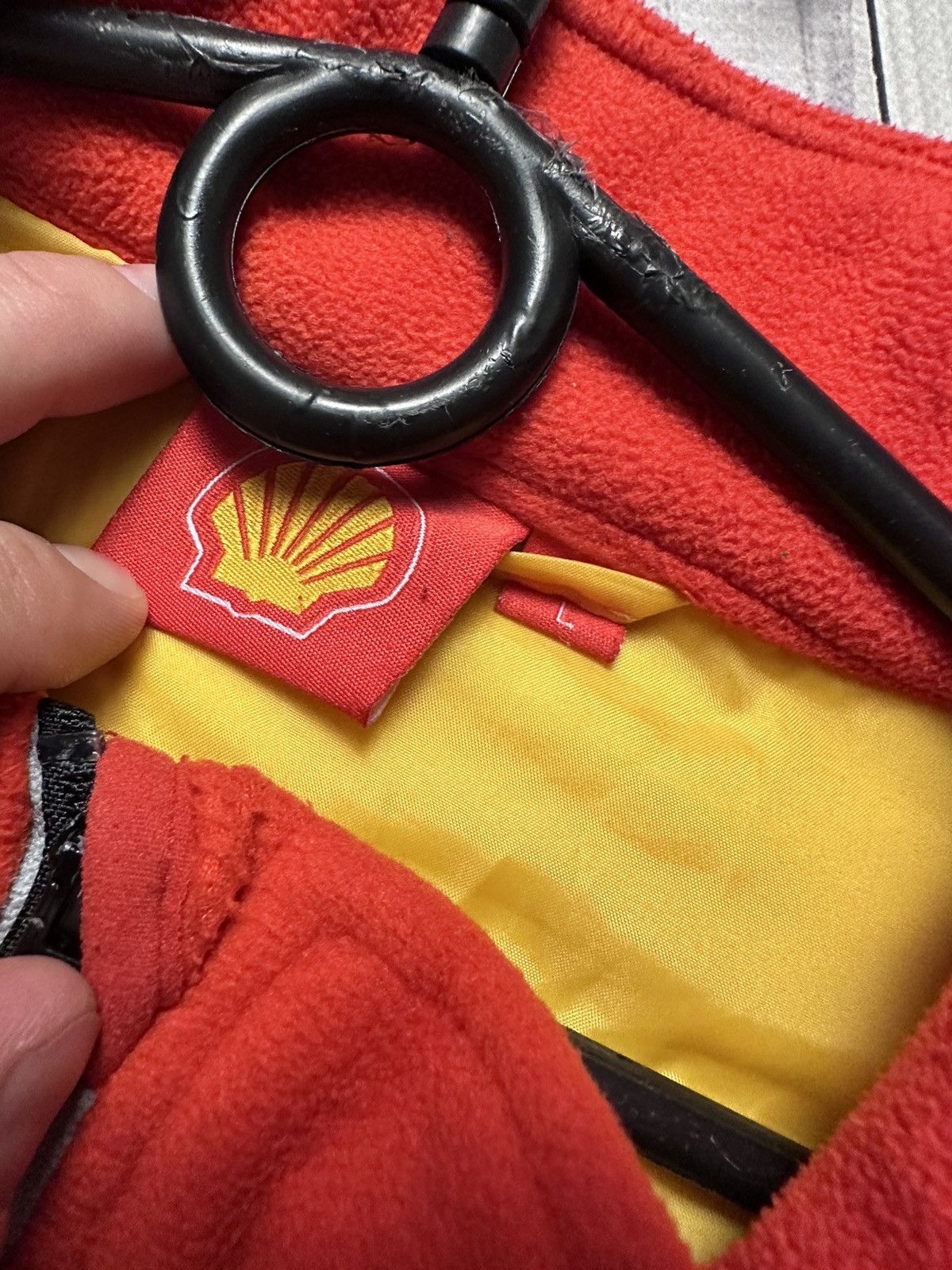 Vintage Ferrari racing fleece jacket red Shell big logo L