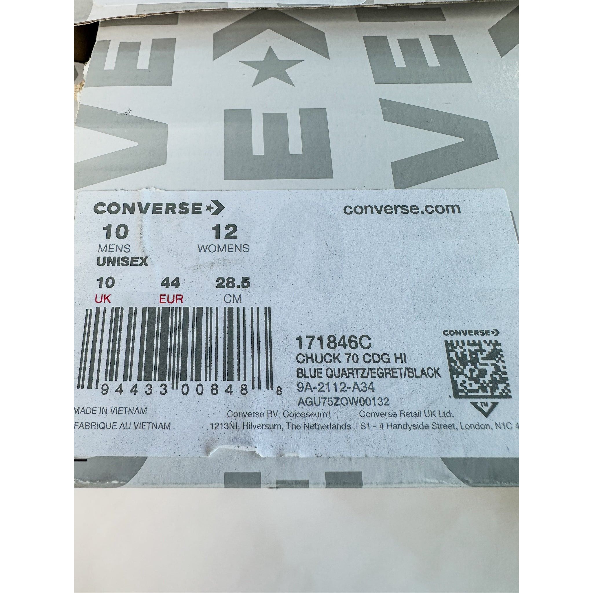 Comme des Garcons Converse X Comme Des Garçons Blue Chuck 70 Hi Tops Size US 11 / EU 44 - 13 Thumbnail