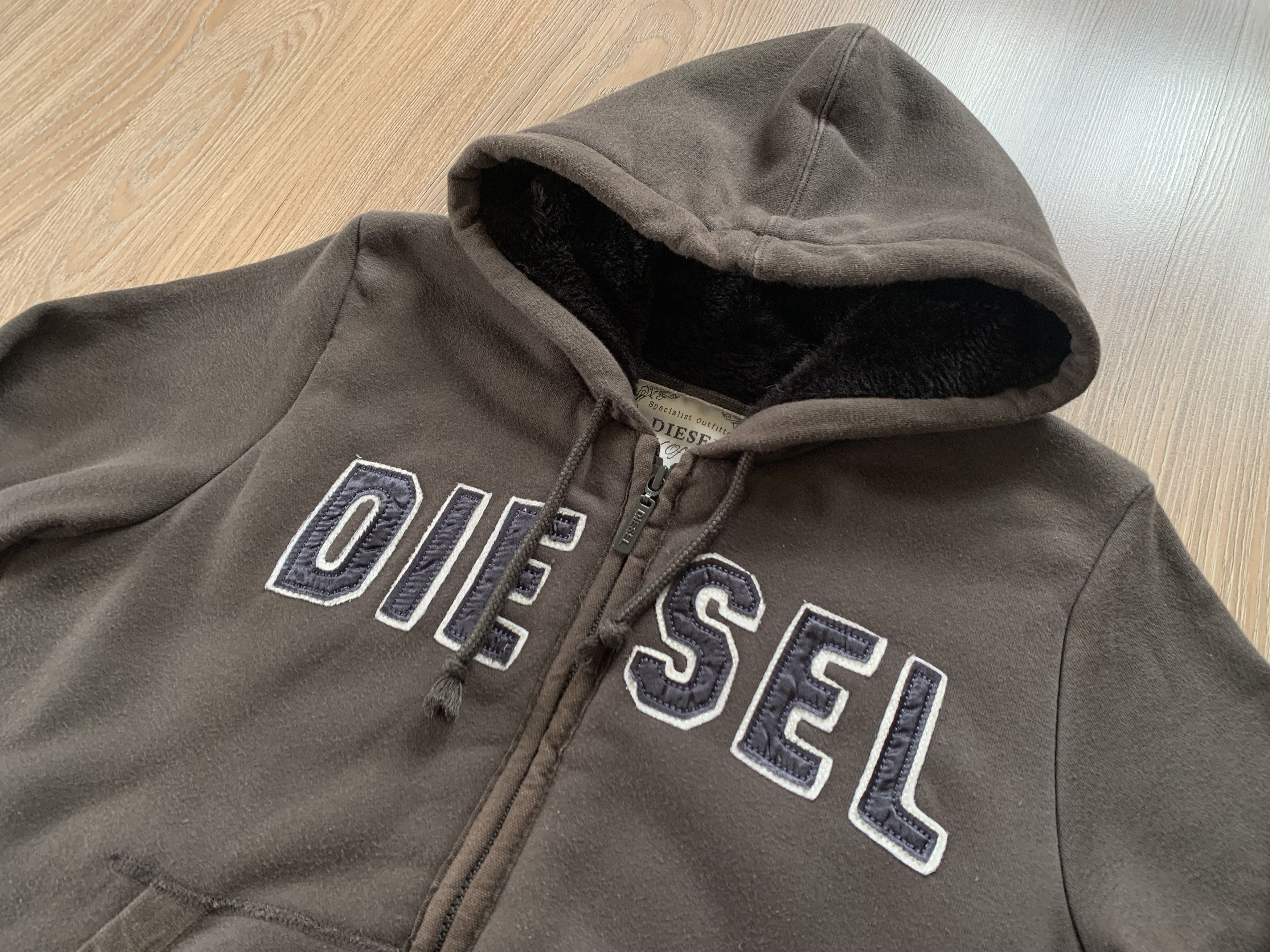 Diesel × Vintage Vintage Diesel Heavy Full Zip Hoodie Size L / US 10 / IT 46 - 4 Thumbnail