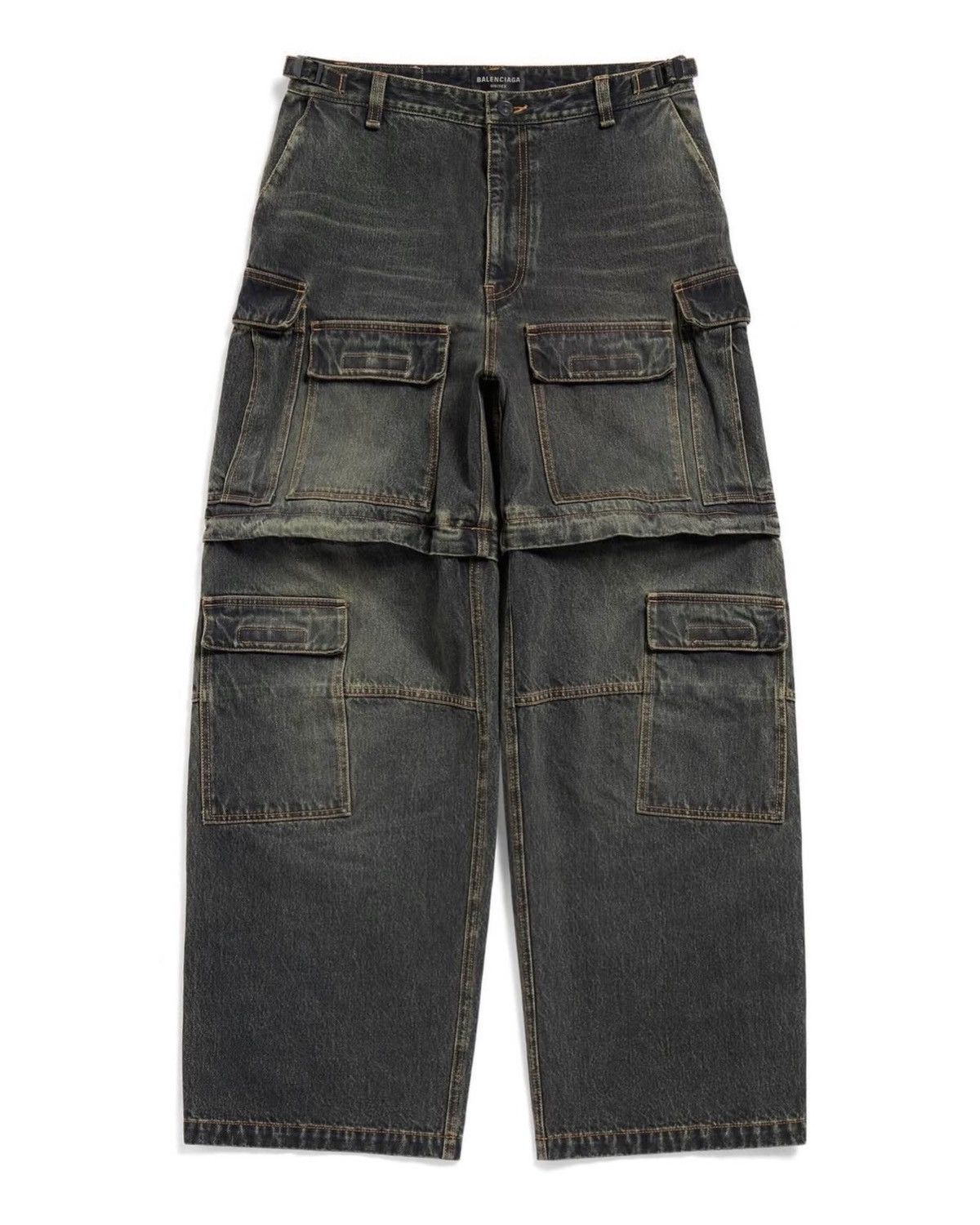 Balenciaga Japanese Denim Convertible Cargo Jeans