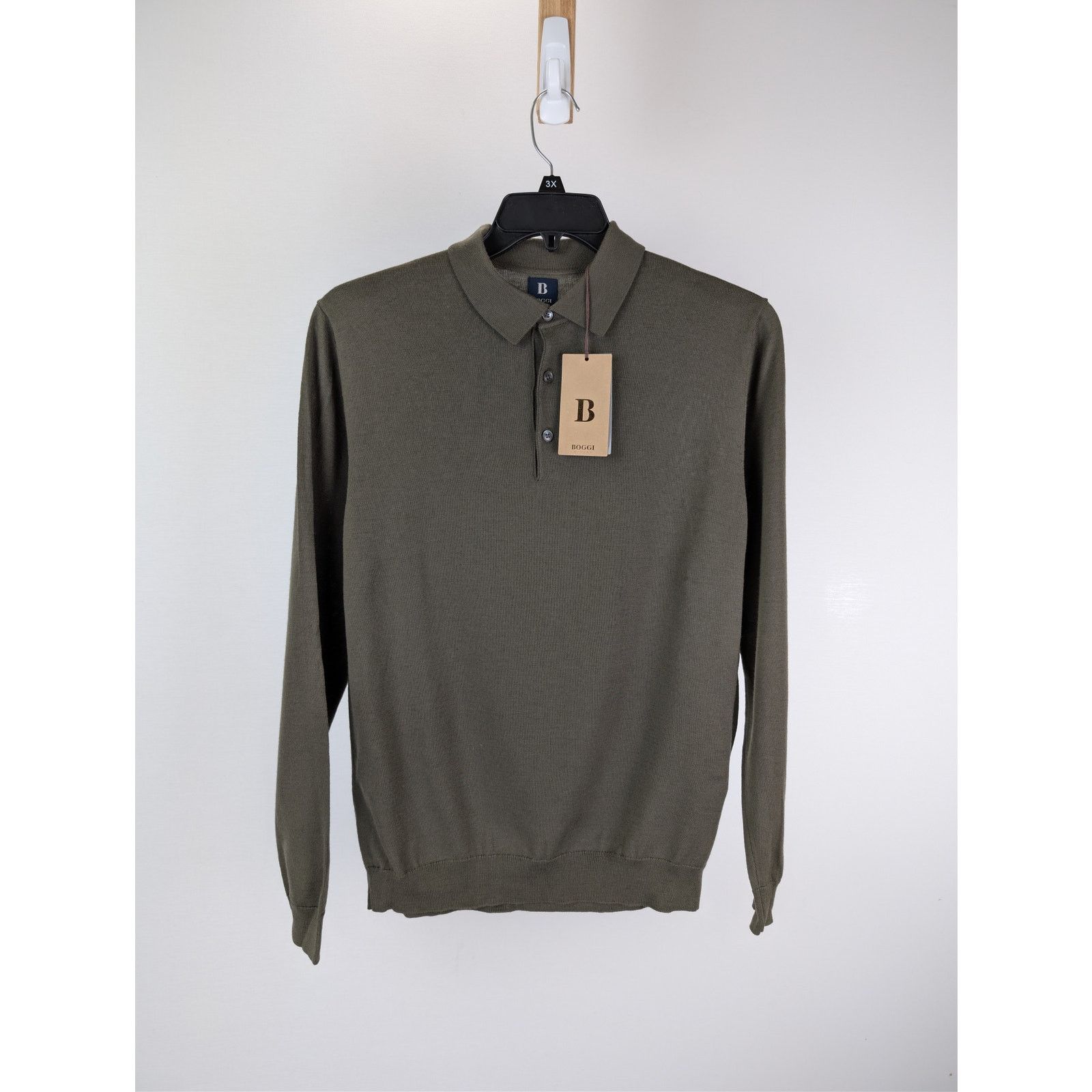Boggi o1rshd1 CC20 Long Sleeve Knitwear Polo Shirt in Dark Brown Size US M / EU 48-50 / 2 - 8 Thumbnail