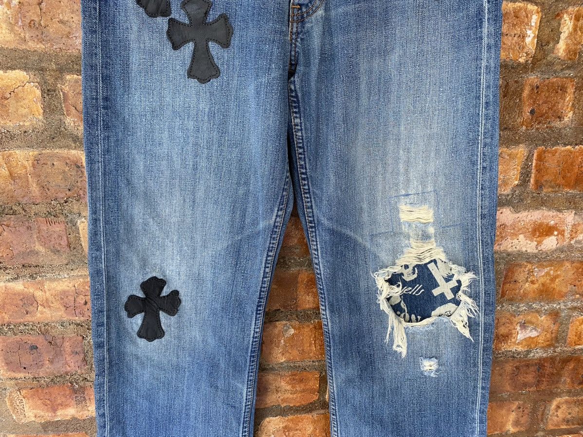 Japanese Brand Vtg Levis Distressed Cross Custom/Rebuild in Japan Size US 29 - 4 Thumbnail