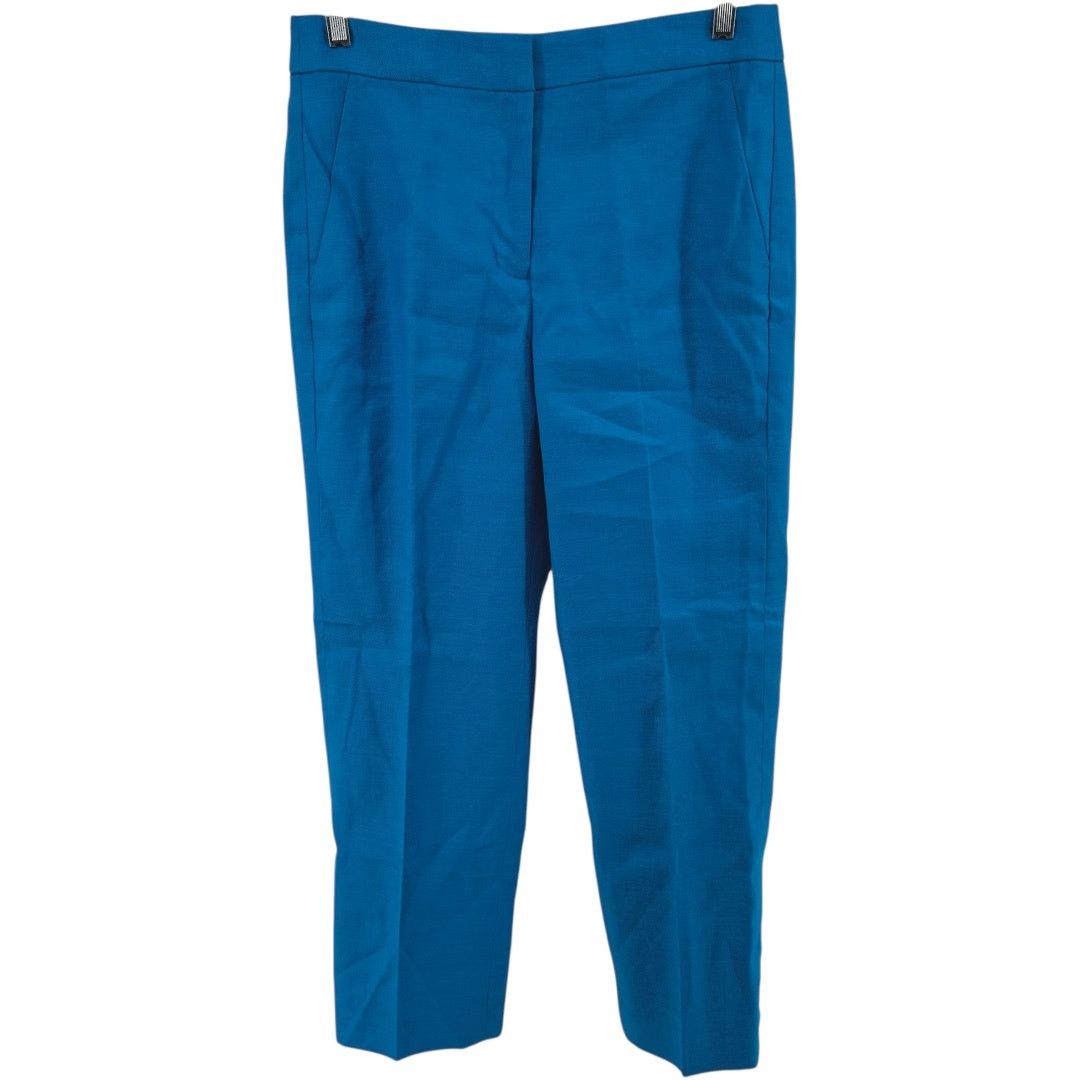 J.Crew J.Crew Kate Straight Trousers Linen Pocket High Waist Blue 4 Size 27" / US 4 / IT 40 - 2 Thumbnail