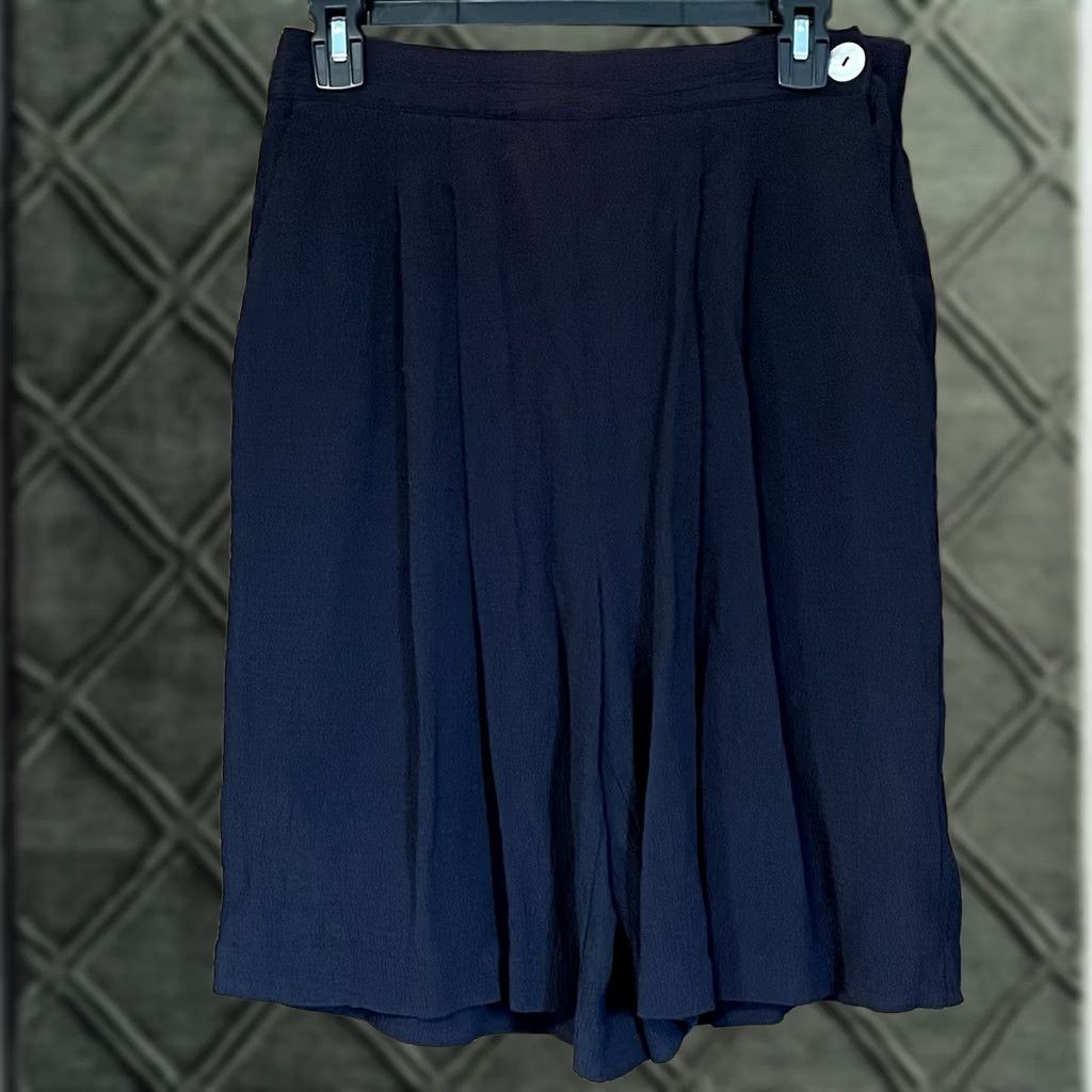 Vintage VTG Carole Little Skort Gauchos Culottes Navy Blue Size 12 Women Knee Length Zipper Button Pleated High Rise Vintage Size 34" / US 12 / IT 48 - 1 Thumbnail