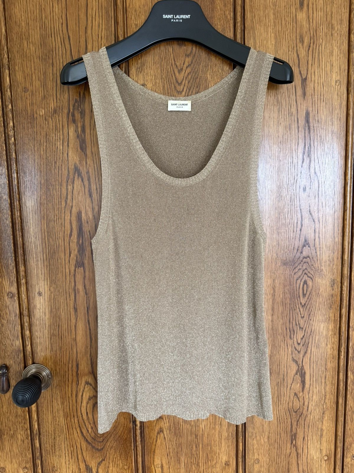 Saint Laurent Paris FW19 Saint Laurent metallic golf tank top vest sleeveless Size US M / EU 48-50 / 2 - 2 Thumbnail
