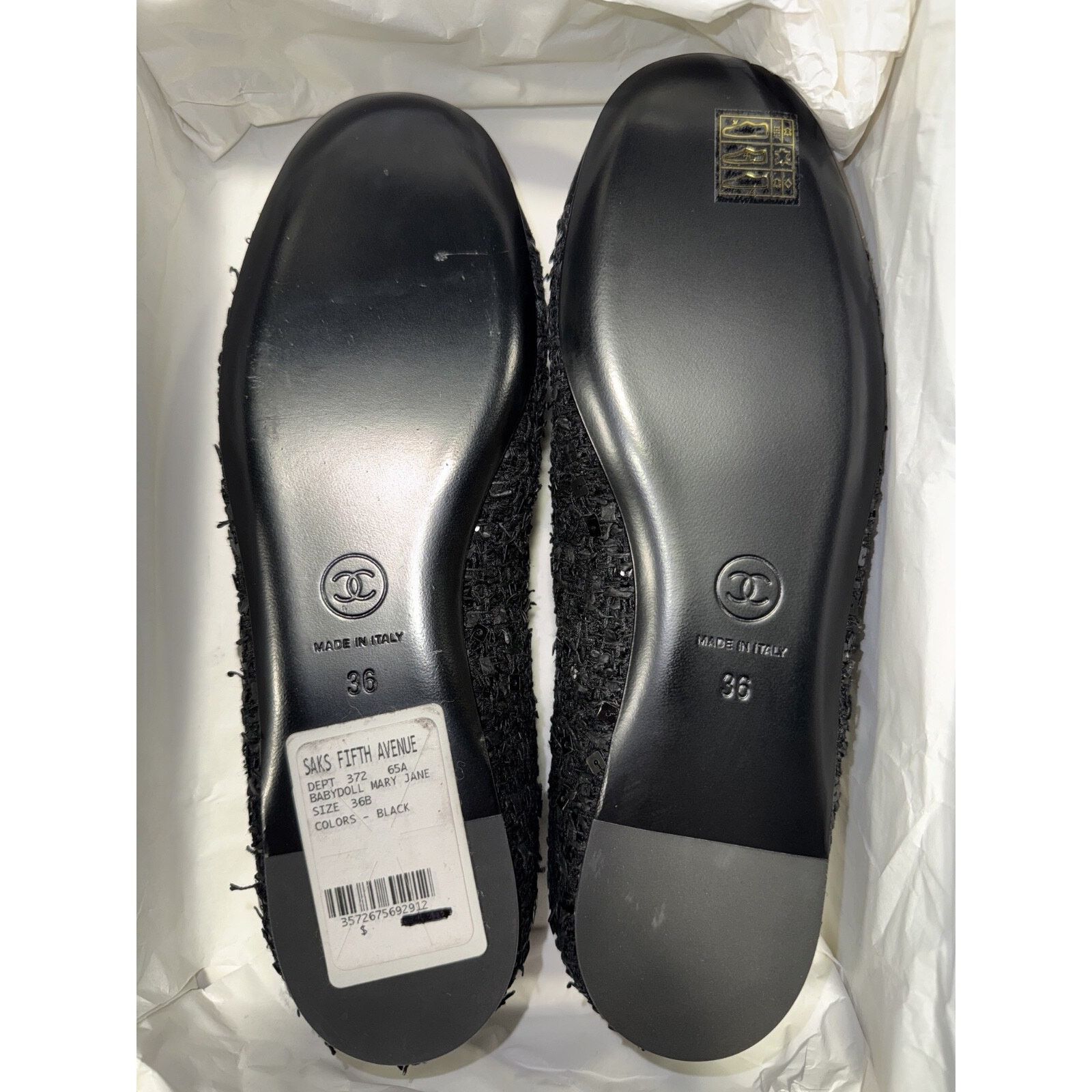 Chanel Chanel 24S Black Glittered Tweed Pearl Mary Jane Ballerina Size US 6 / IT 36 - 15 Thumbnail