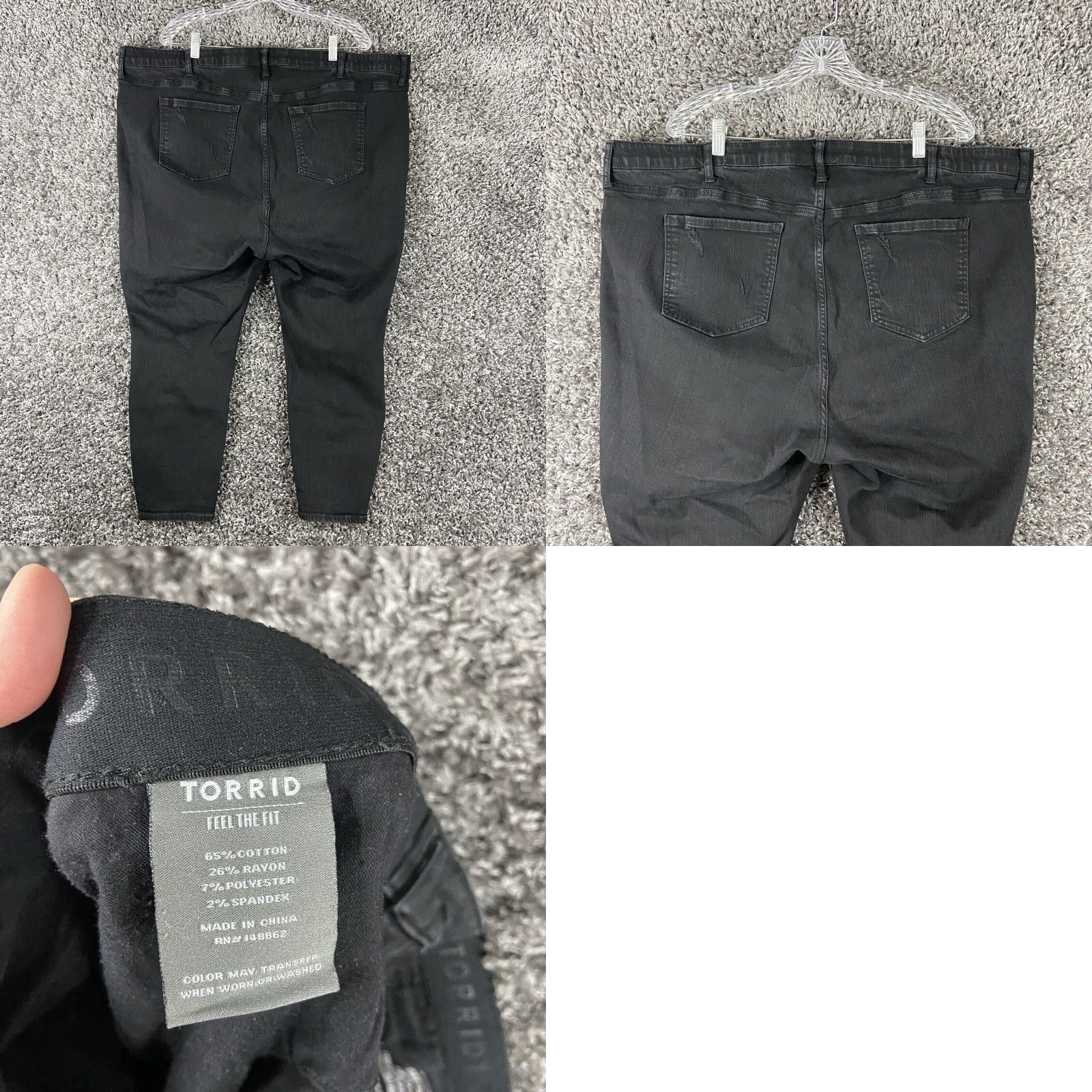 Torrid Torrid Sky High Skinny Premium Stretch Distress Jeans Women 24S Black Womens Size 42" / US 20 - 8 Thumbnail