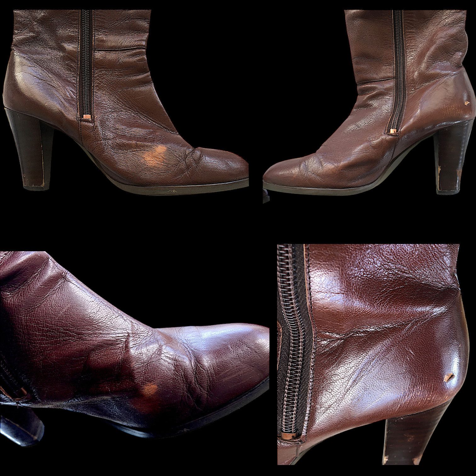Vintage Brown Leather Cavalry Boots – Vintage 1970s Retro Size US 6 / IT 36 - 23 Thumbnail