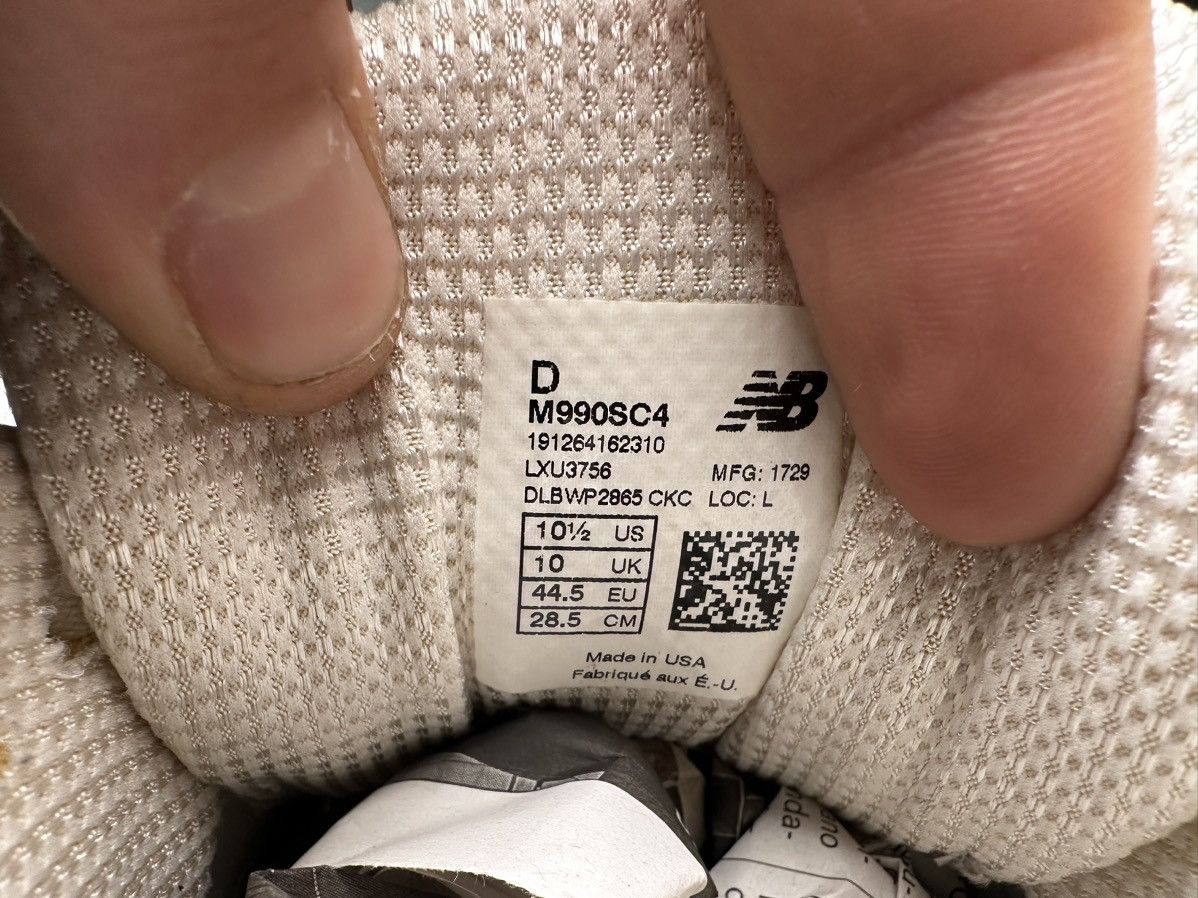 New Balance × Stussy New balance 990v4 MiUSA Made in USA Stussy Cream 44.5 Size US 10.5 / EU 43-44 - 4 Thumbnail