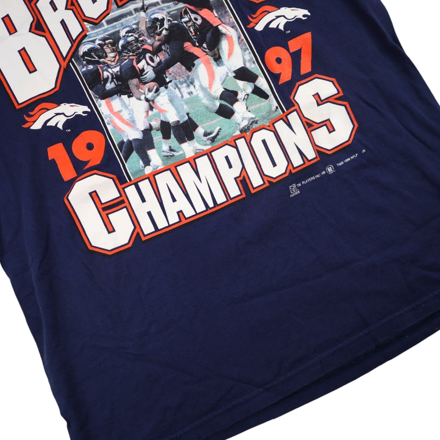 NFL VINTAGE Denver Broncos Champions Mens Large Graphic T Shirt NFL Blue 1997 Football Fan Mens Size US L / EU 52-54 / 3 - 3 Thumbnail