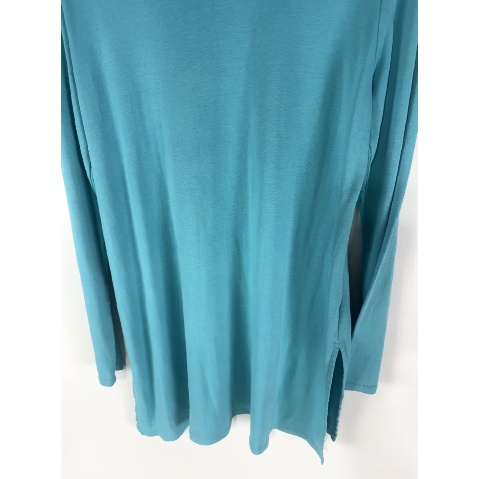 J. Jill J. Jill Teal Crewneck Tunic Womens Size M 100% Pima Cotton Casual Lightweight Size M / US 6-8 / IT 42-44 - 6 Thumbnail