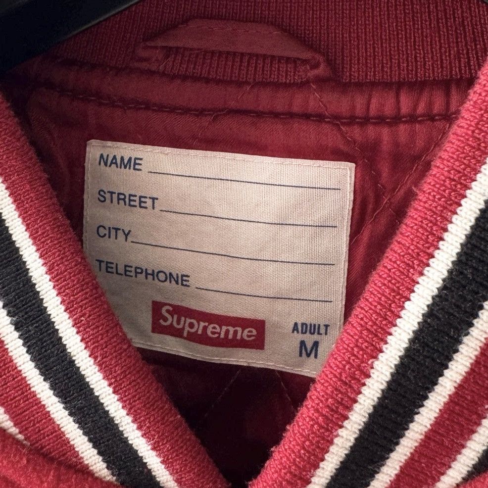 Supreme Supreme FW18 Bone Varsity Jacket Size US M / EU 48-50 / 2 - 3 Thumbnail