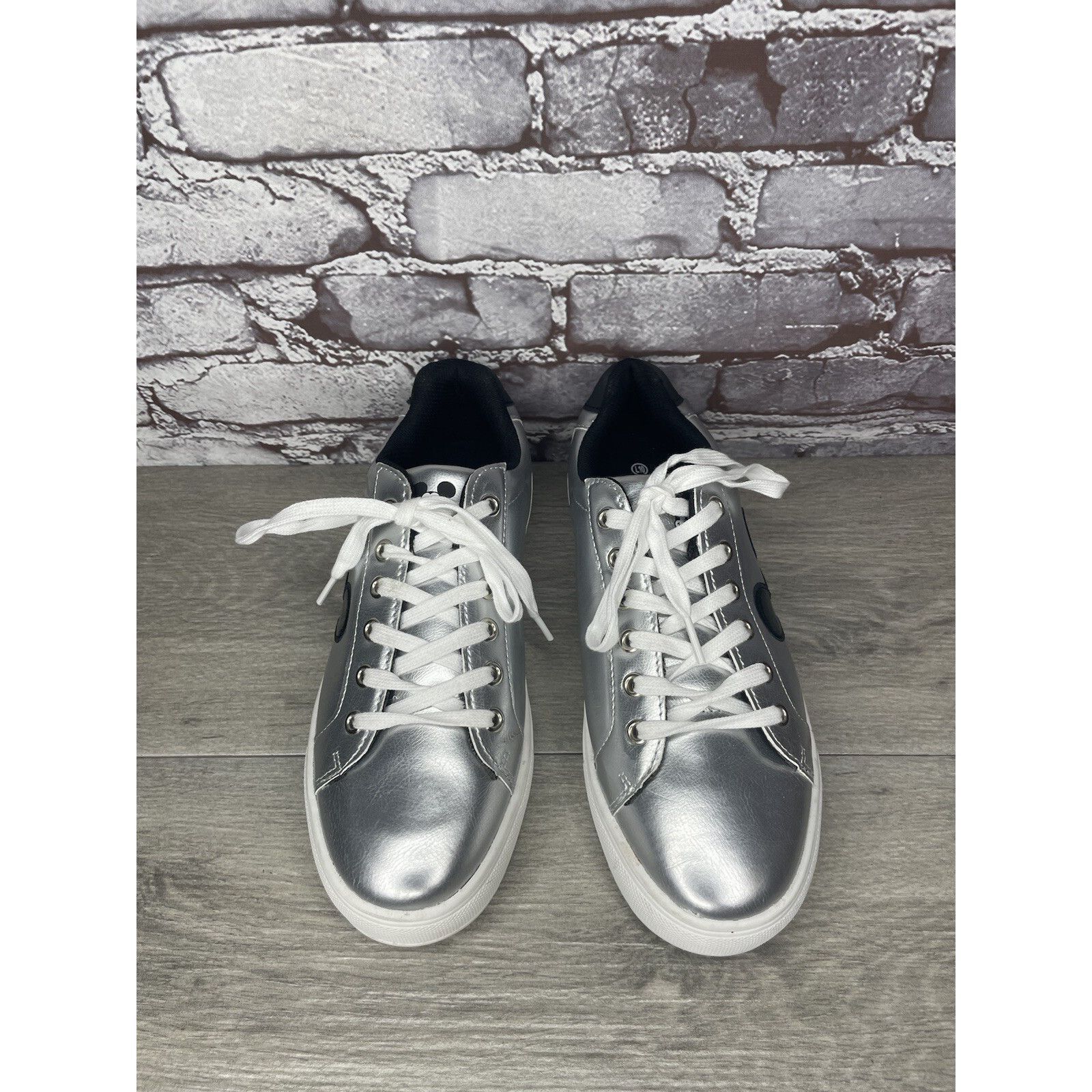 Disney Disney Mickey Mouse Silver Metallic Textile Lace Up Low Snea Size US 10 / IT 40 - 20 Thumbnail