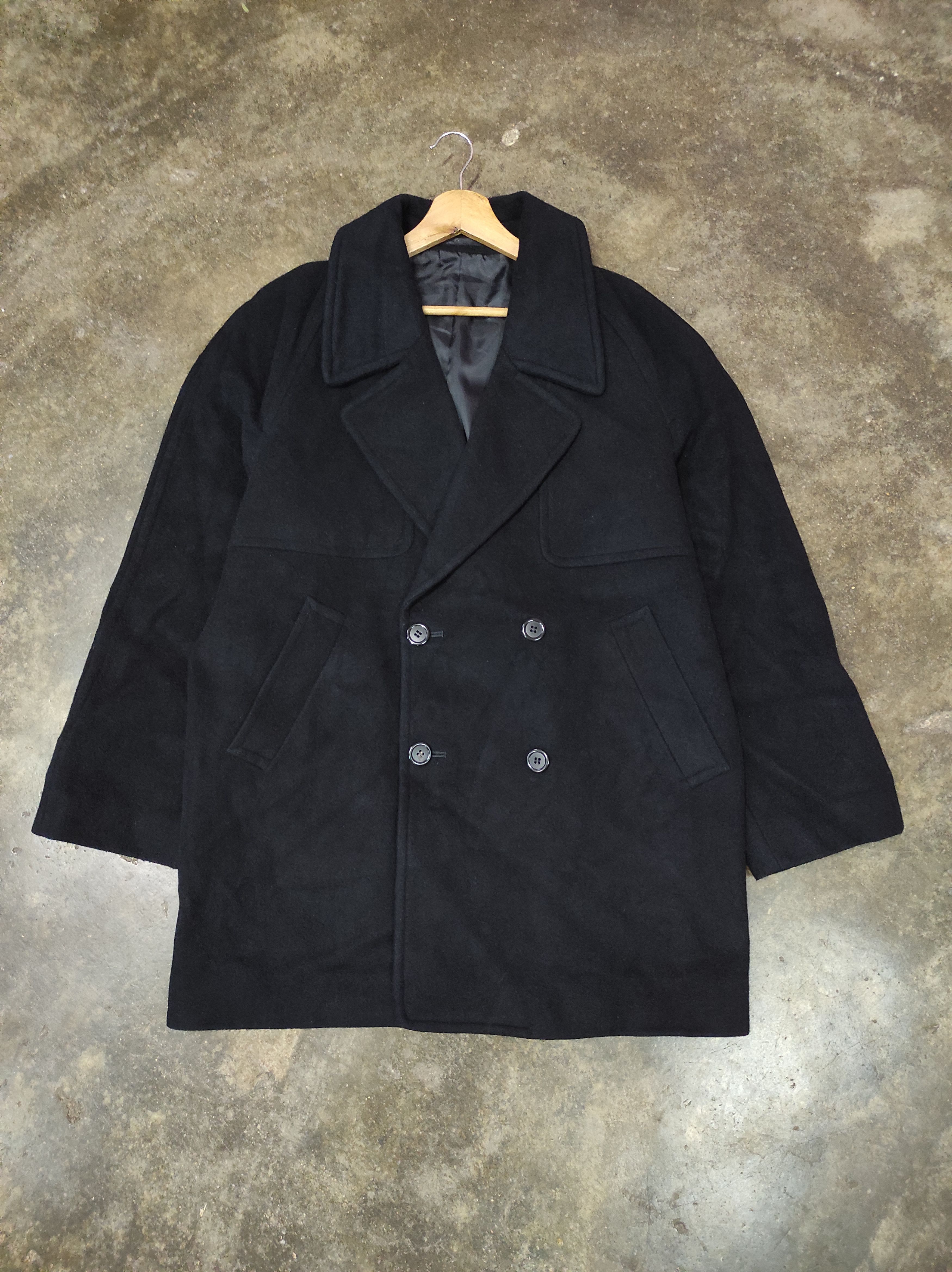 Issey Miyake D HOMME A HOMME DOUBLE BREASTED WOOL OVERCOAT Size US M / EU 48-50 / 2 - 1 Thumbnail