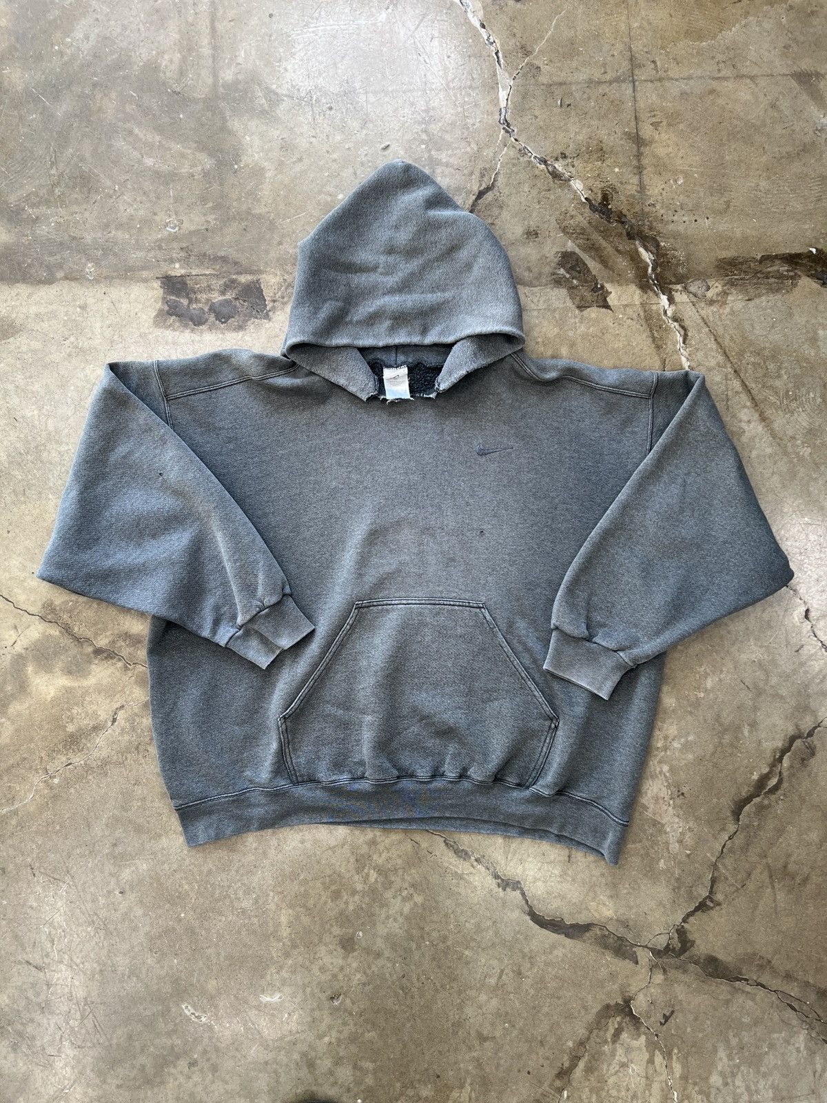Nike × Vintage Vintage 90s Nike Swoosh Hoodie XL Size US XL / EU 56 / 4 - 2 Thumbnail