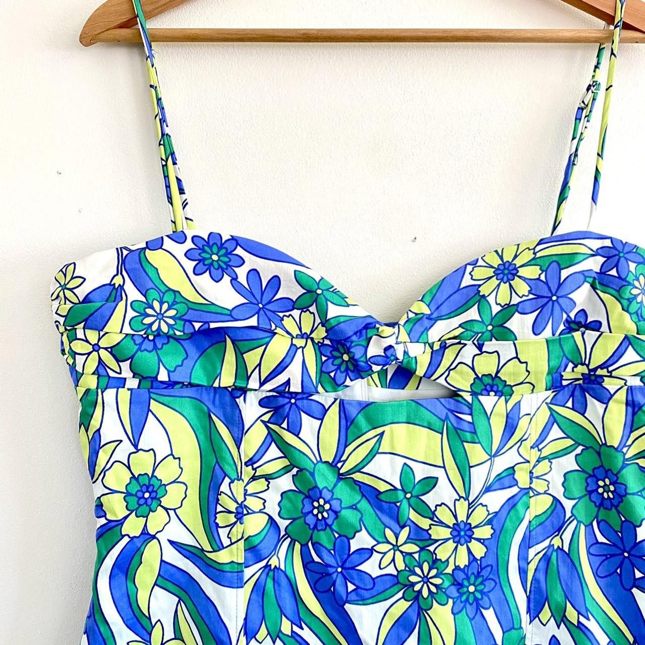 Vintage RETRO MINI DRESS 70S FLORAL MINI CUTOUT DRESS SIZE LARGE XL Size L / US 10 / IT 46 - 4 Thumbnail