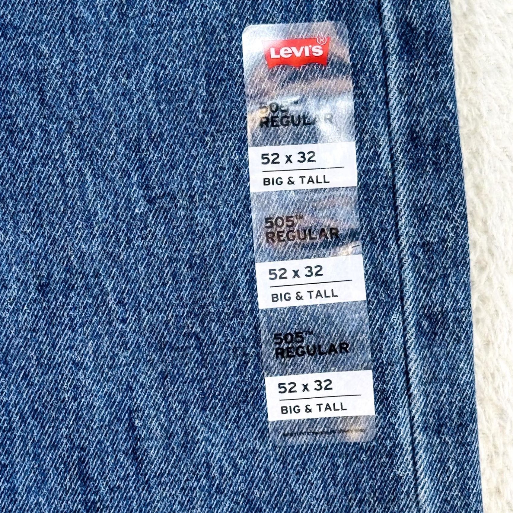 Levi's Levi's 505 Jeans Mens W52 L32 Blue Medium Wash Straight Zip Fly Denim 5-Pocket Regular Big & Tall Size US 36 / EU 52 - 6 Thumbnail